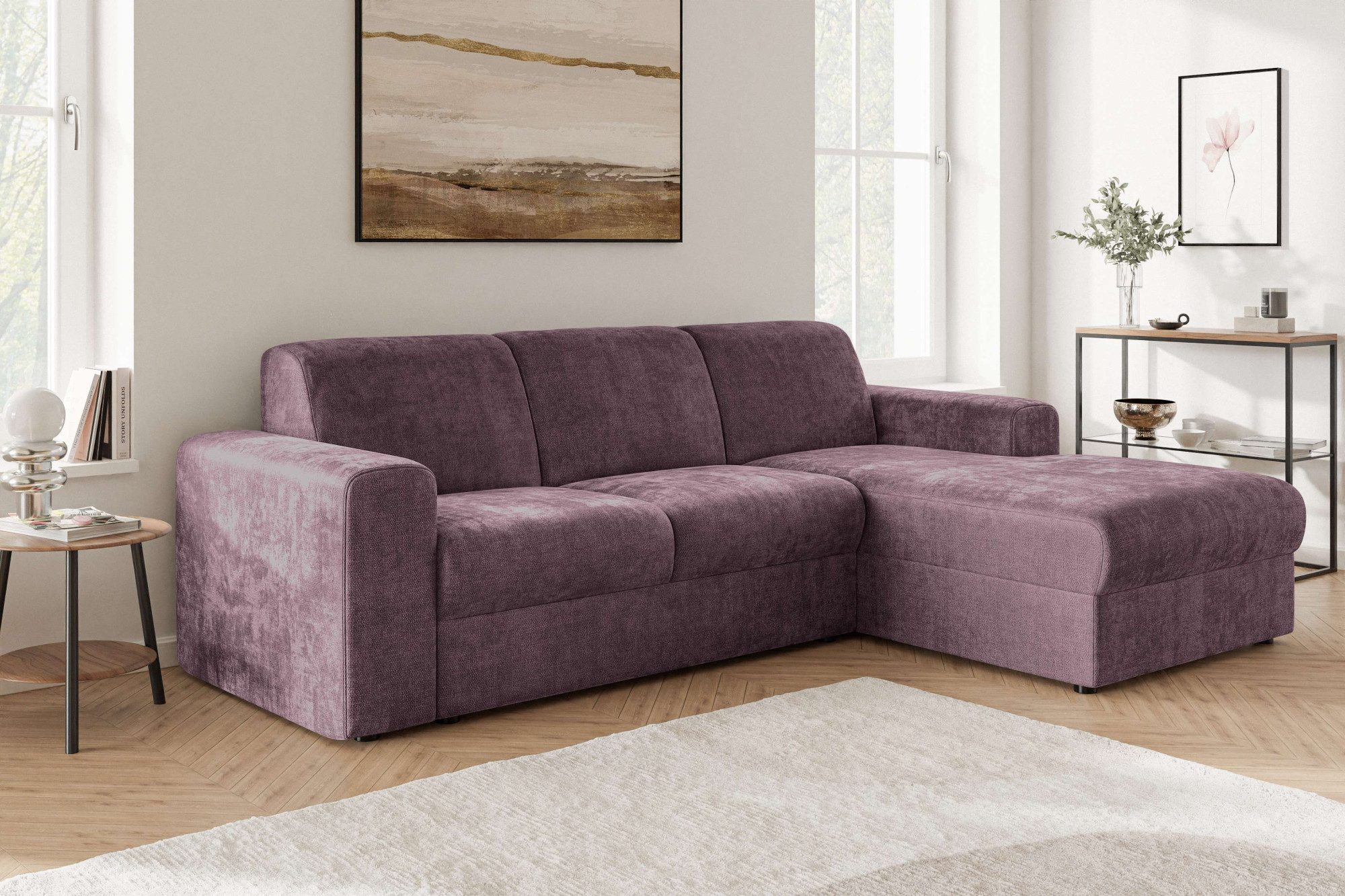 OTTO home Ecksofa BORNHOLM 2.0 L-Form, Breite 220 cm, Verlässliche Qualität, Chenille, Recamiere links/rechts bestellbar, Bezug - Chenille oder Struktur