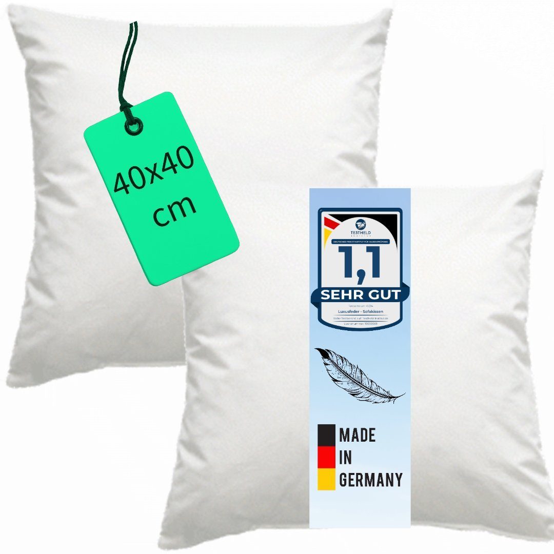 Luxusfeder Kissenfüllung 2er Set Daunenkissen 40x40 günstig online kaufen