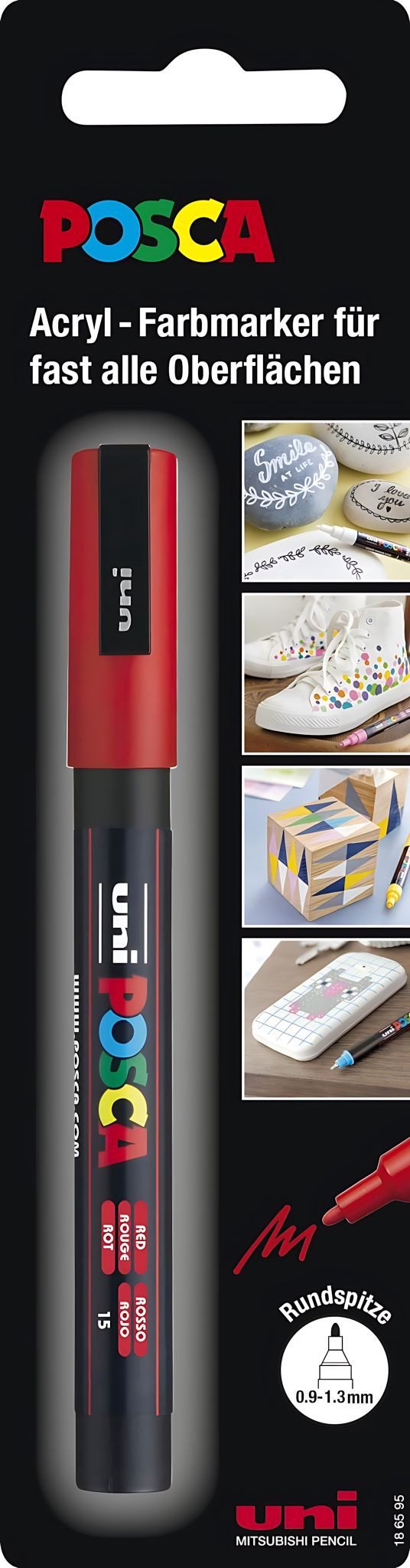 POSCA Marker Faber Castell Marker UNI POSCA PC-3M 0,9-1,3 rot Blister