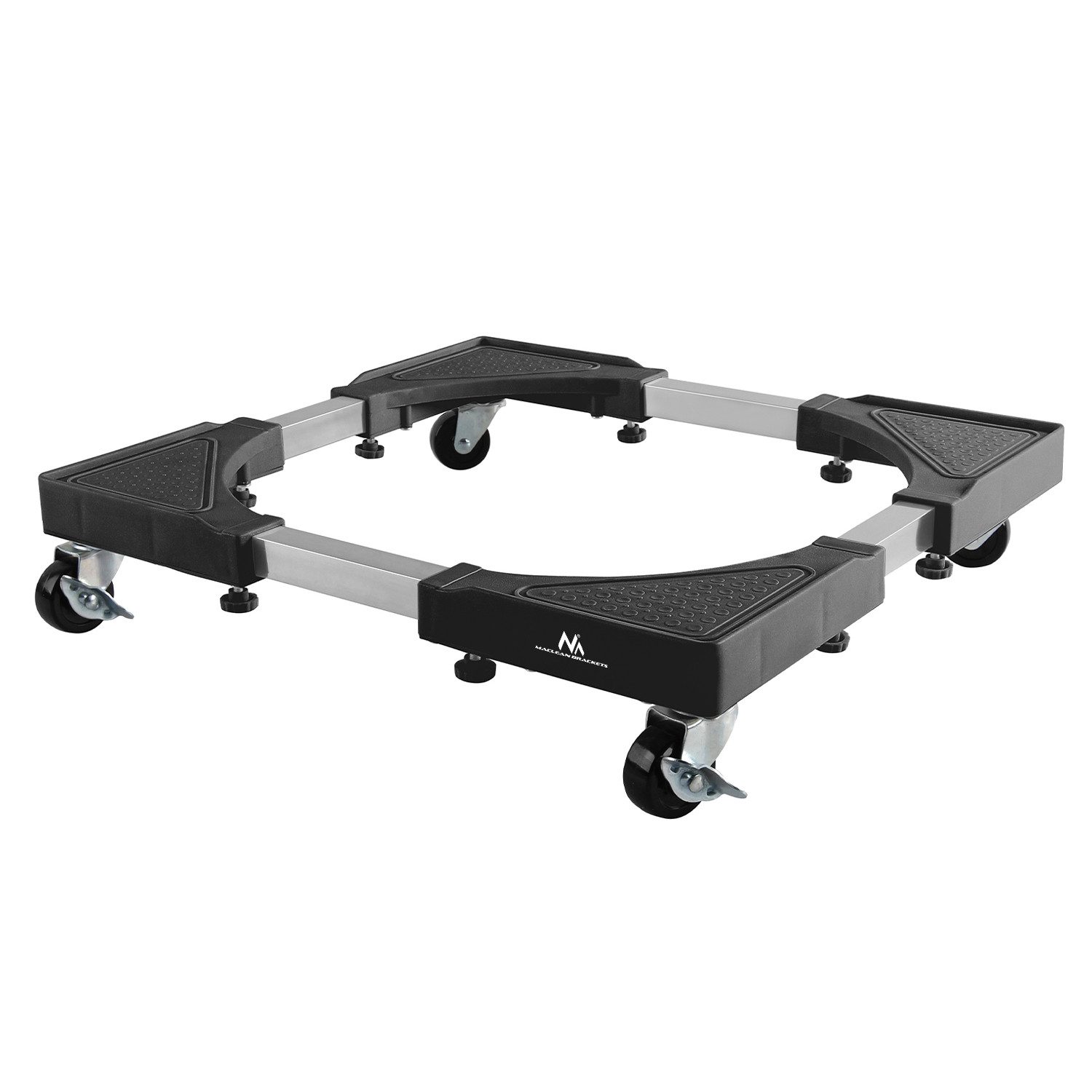 Maclean Waschmaschinenuntergestell MC-119 B Geräteunterbau Waschmaschine/Trockner bis 200kg, Feststellbar auf Rollen, 700-900mm Breit, universal