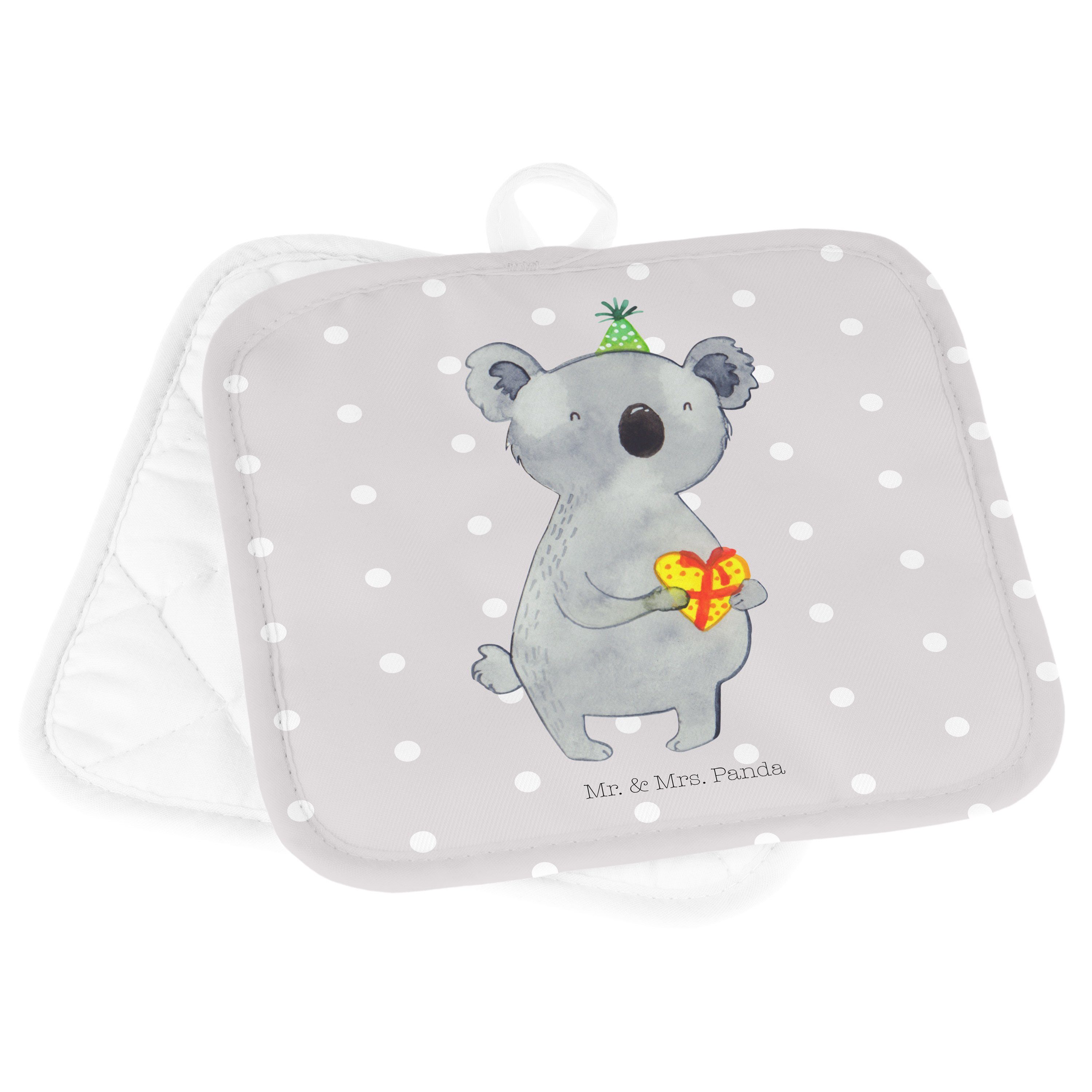 Koala - Grau - (1-tlg) Topflappen Ofenhandschuh, Panda Pastell Koalabär, l, & Topflappen Geschenk Mr. Mrs.
