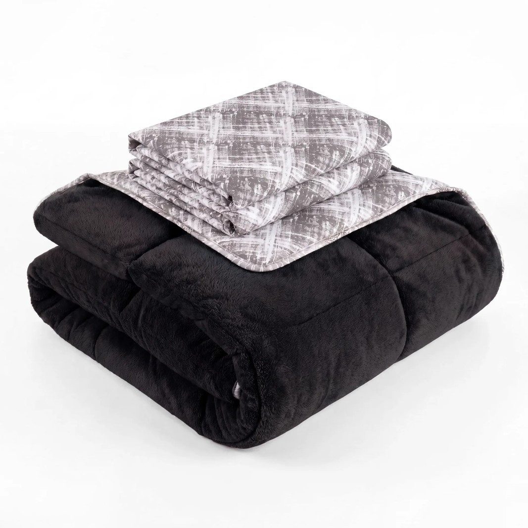 Nordic Schiller 4-Jahreszeitenbett Formeya Luxus-Wellsoft-Steppdecken-Set mit Kissenbezug, Füllung: 300 g/m², 100 % Silikonfaser, Bezug: Baumwolle-Polyester / Wellsoft, doppelseitig, in Schweiz