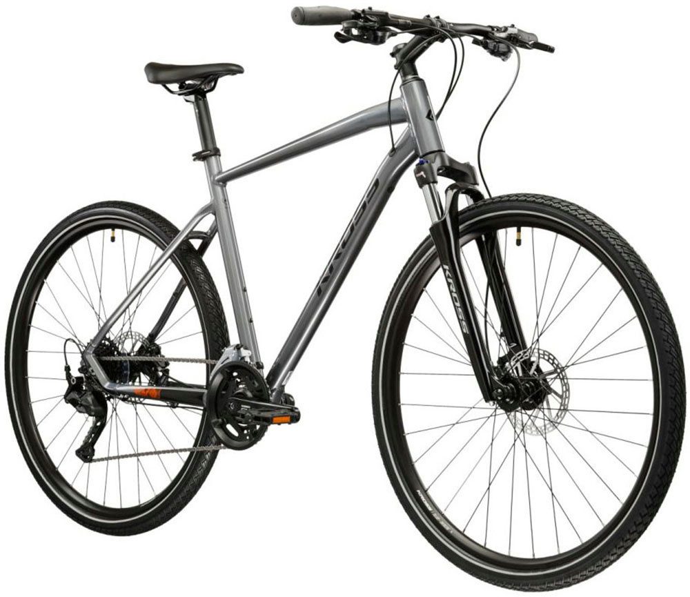 Kross Crossrad Crossrad Herren 28" Evado 5.0 grau 18 Gänge, 18 Gang Shimano CUES U3020 Schaltwerk, Kettenschaltung