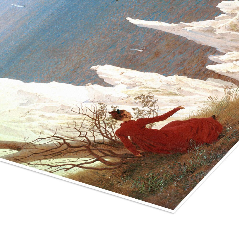 Posterlounge Wandbild Kreidefelsen auf Rügen, Caspar David Friedrich, erhältlich als Poster, Leinwandbild, Wandsticker oder Acrylglasbild