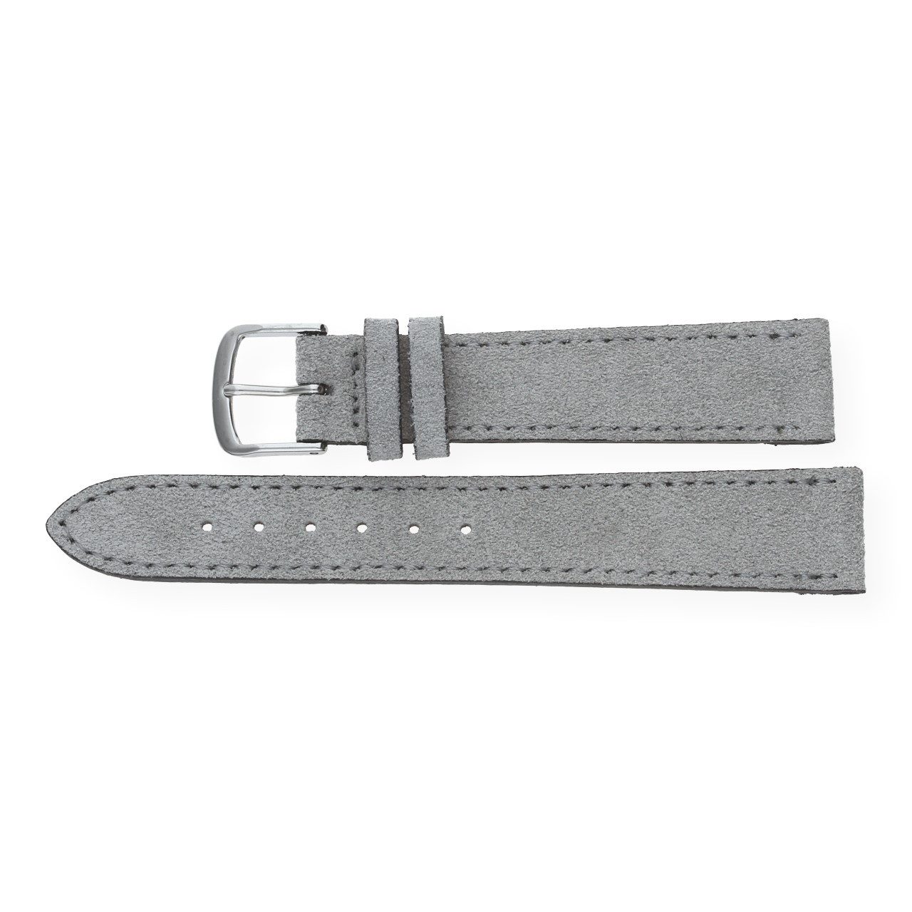 JuwelmaLux Uhrenarmband JuwelmaLux Uhrenband Veloursleder grau JL38-10-0058