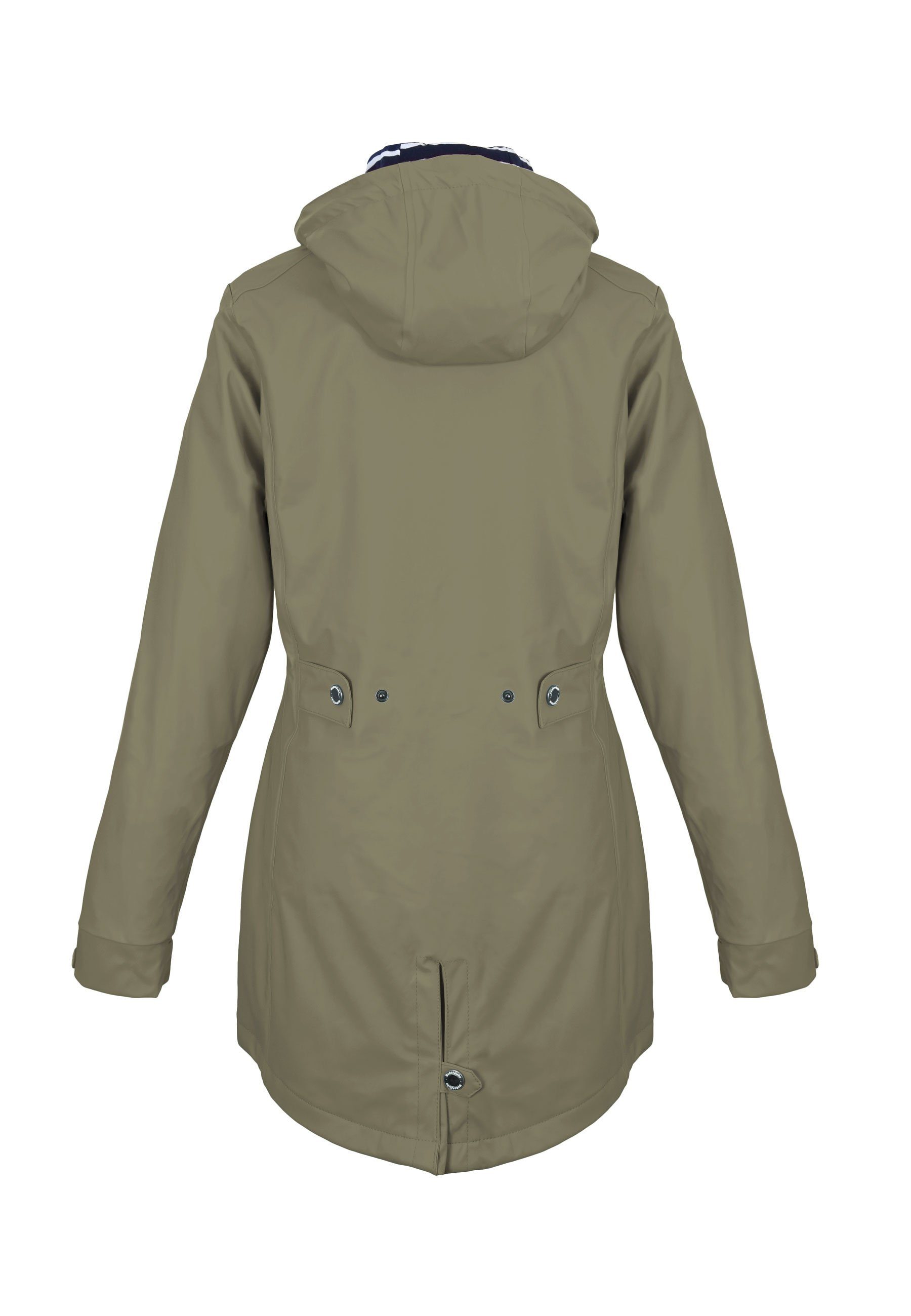 Regenliebe Regenjacke Friesennerz taillierter Regenmantel mit verstellbaren Kapuze