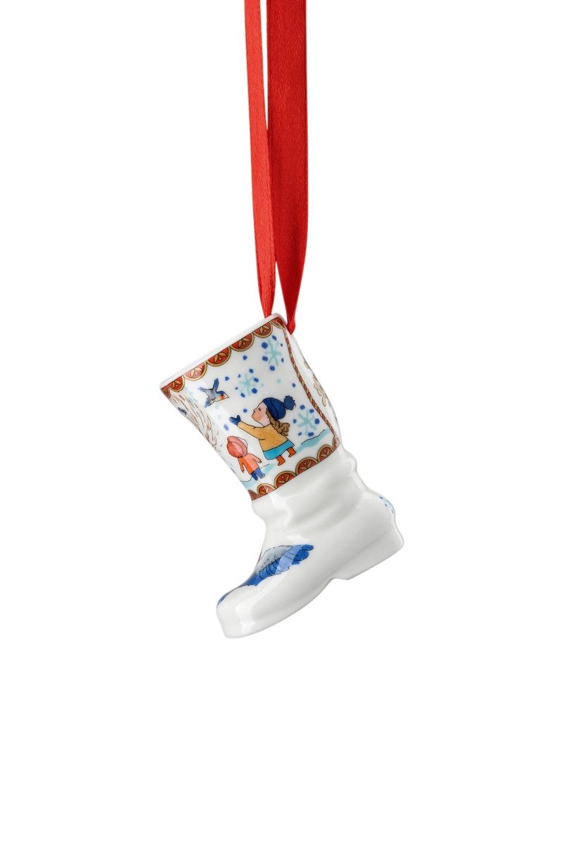 Hutschenreuther Weihnachtsfigur Sammelserie 21 Kinder mit Baum Ministiefel