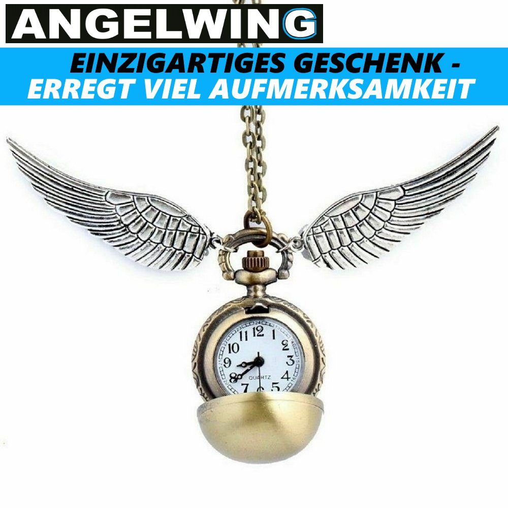 MAVURA Amulett Kette mit mit Medaillon ANGELWING Gold Anhänger, Kette Engels Anhänger Flügel Flügel Uhr Engelsflügel