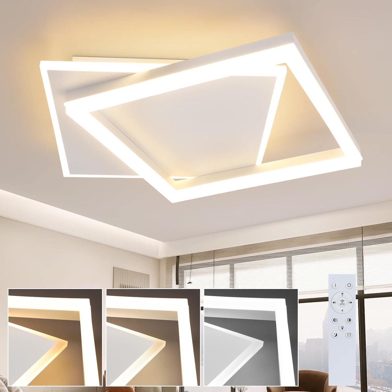 ZMH LED Deckenleuchte Wohnzimmerlampe Dimmbar mit Fernbedienung 44W Schlafz günstig online kaufen