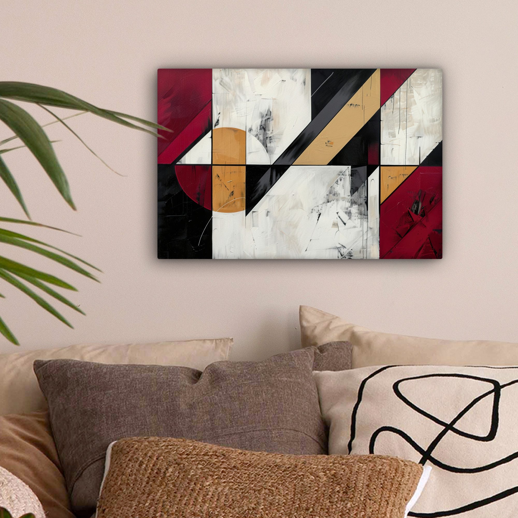 OneMillionCanvasses® Leinwandbild Modern - Abstrakt - Geometrisch - Rot - I günstig online kaufen