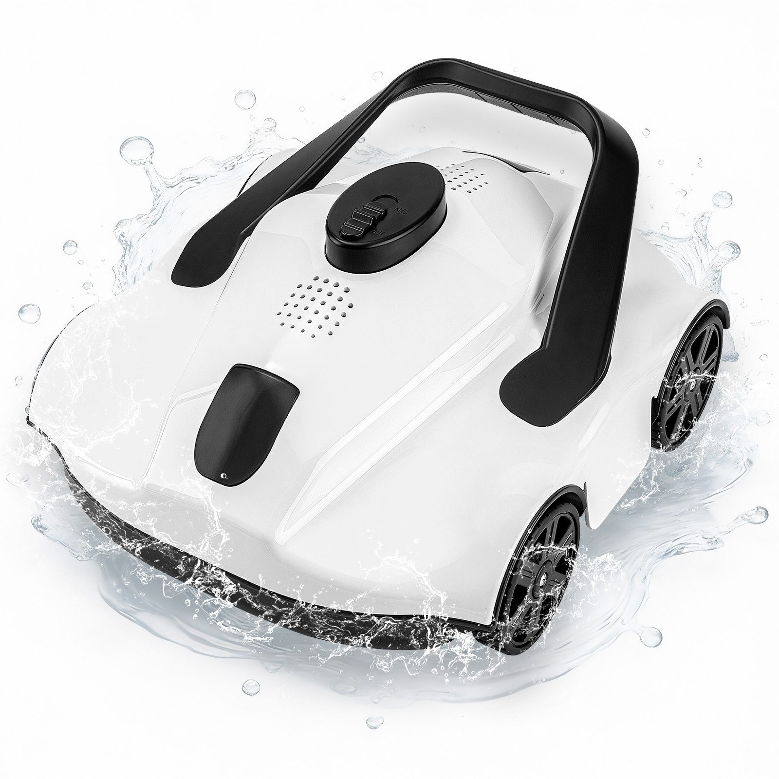 GarveeMore Poolroboter kabelloser automatischer Poolreiniger, 130Min. Laufzeit, IPX8, bis zu 17 m/min, 2,5 Std. ladezeit, für Poolboden, Weiß