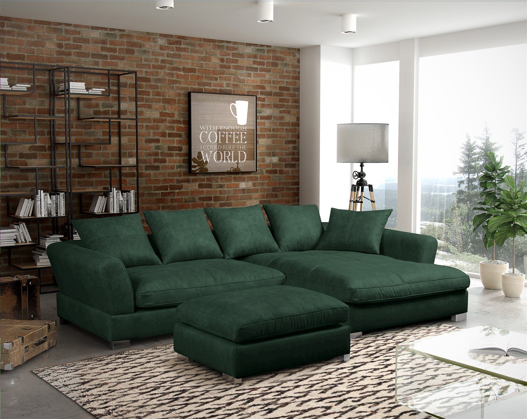 Fun Möbel Ecksofa TIZIAN in Stoff günstig online kaufen