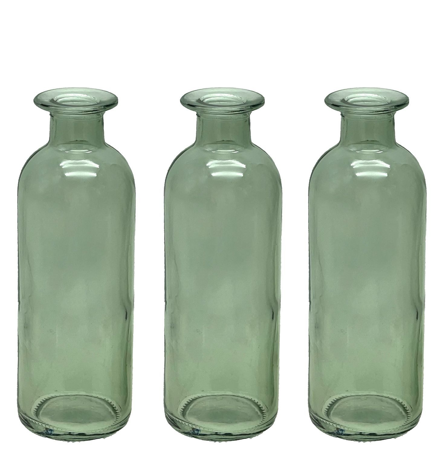 ZauberDeko Dekovase Vase Grün Salbeigrün Glas Blumenvase Dekovasen 3 fach s günstig online kaufen