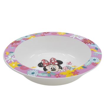 Disney Kindergeschirr-Set Disney Minnie Mouse Kinder Geschirr-Set 3 teilig (3-tlg), 1 Personen, Kunststoff, Becher (430ml) Teller Schüssel