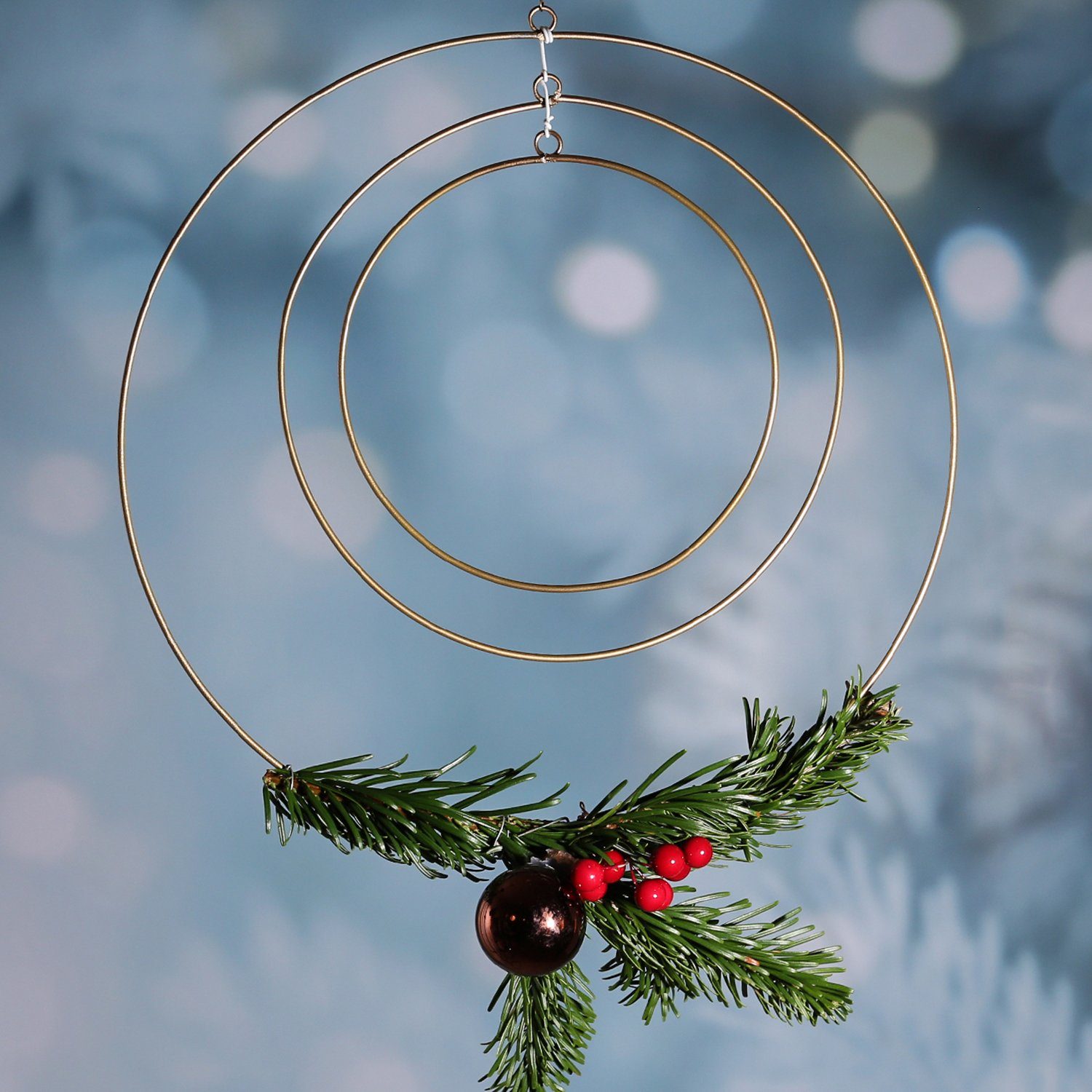 MARELIDA Dekoobjekt Dekoringe Metallringe mit Aufhängeösen DIY Basteln 50/40/30cm gold (3 St)