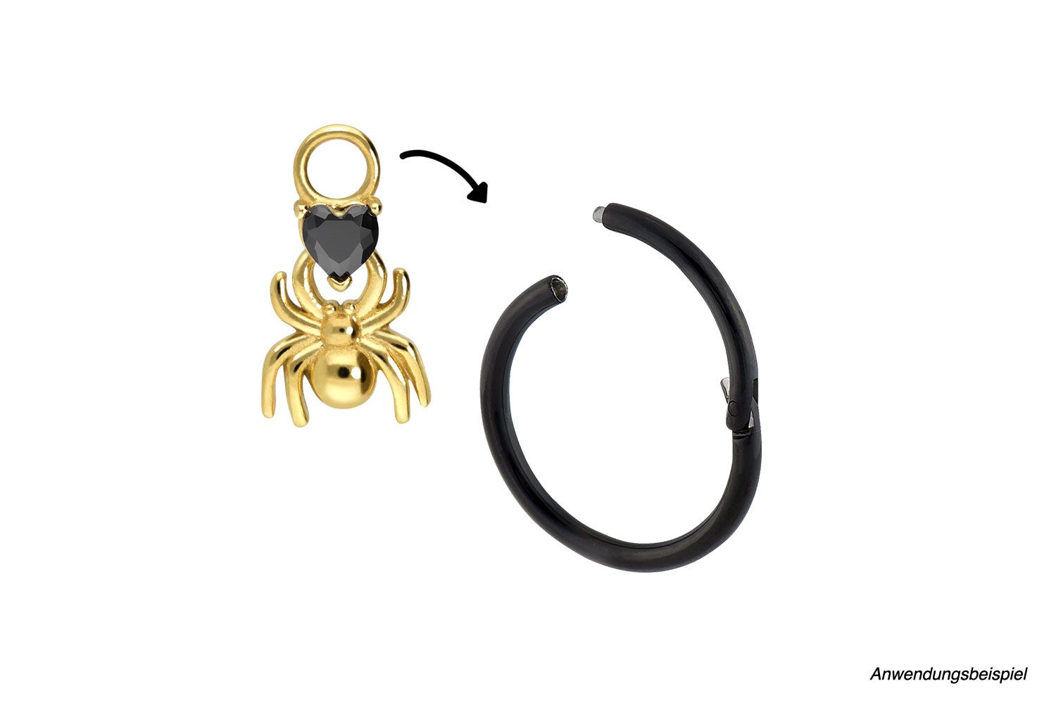 PIERCINGLINE Piercing-Set Chirurgenstahl Anhänger für Clicker SPINNE + KRIS günstig online kaufen