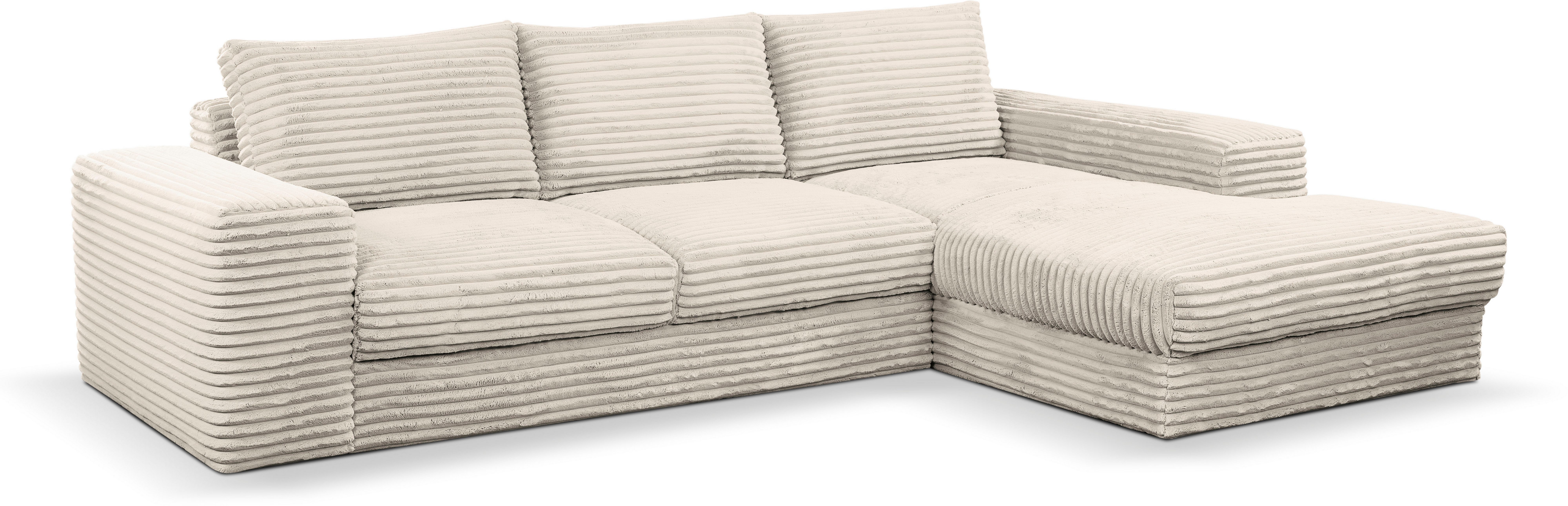 WERK2 Ecksofa Rozzana 280 x 190 cm zeitlos & bequem, viel Platz, Design & Komfort, Breitcord, L-Form, XXL – Bild 4 von 5