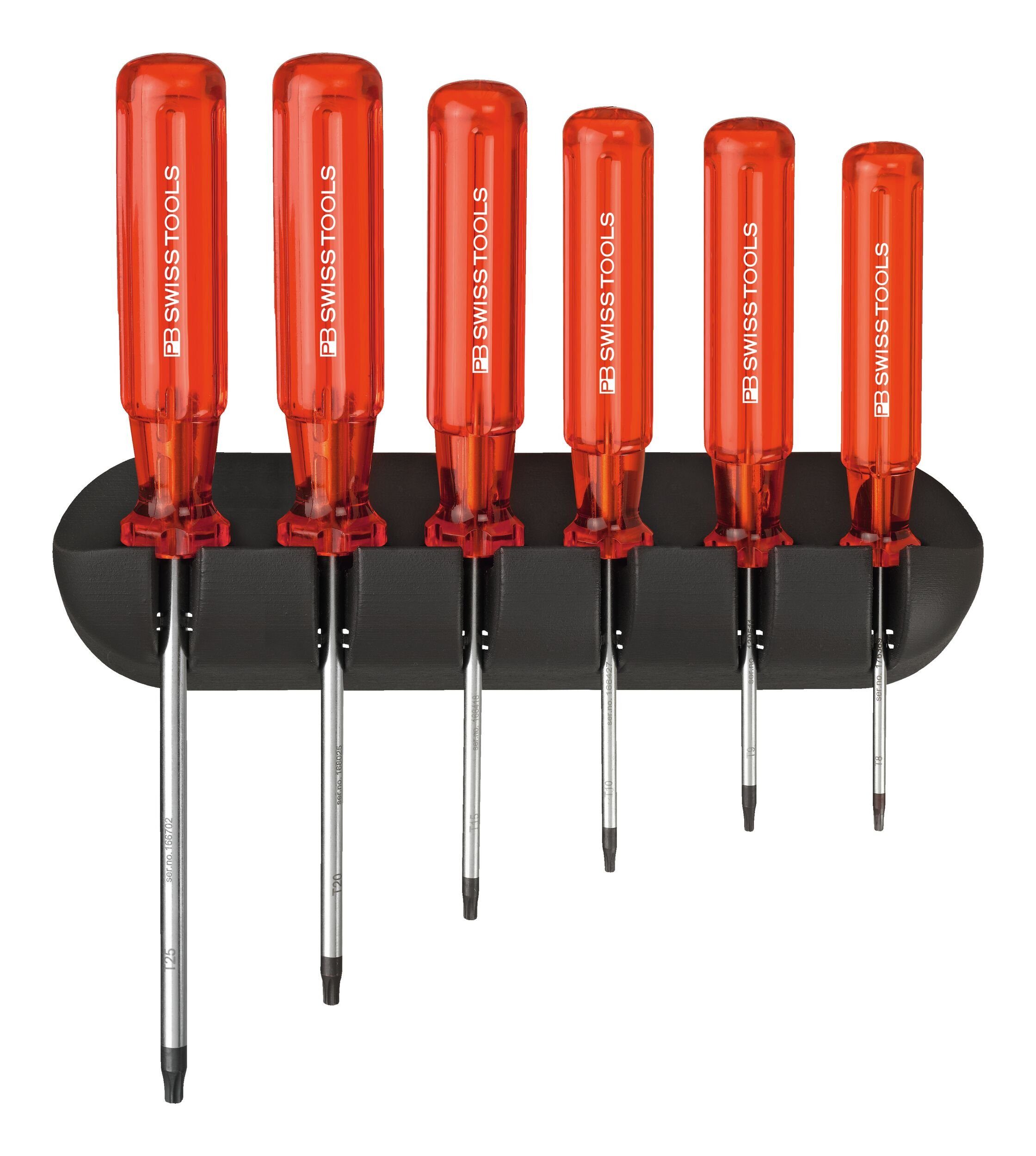 PB Swisstools Schraubendreher, (6 St), Satz 6-teilig Torx im Wandhalter Classic