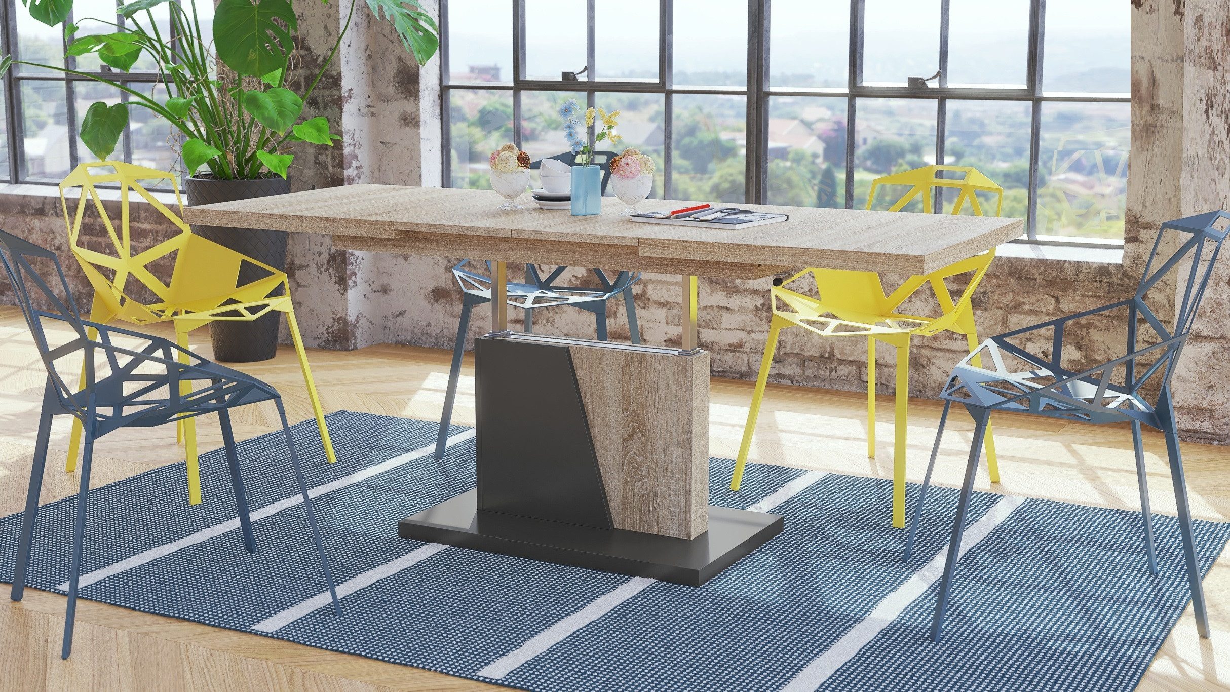 Mazzoni Couchtisch Grand Noir Sonoma Eiche günstig online kaufen