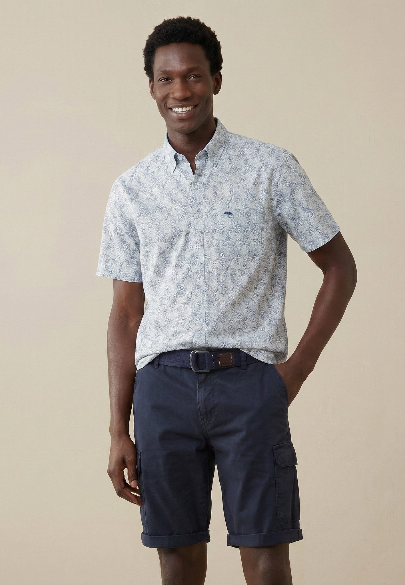 FYNCH-HATTON Kurzarmhemd mit All-Over Print