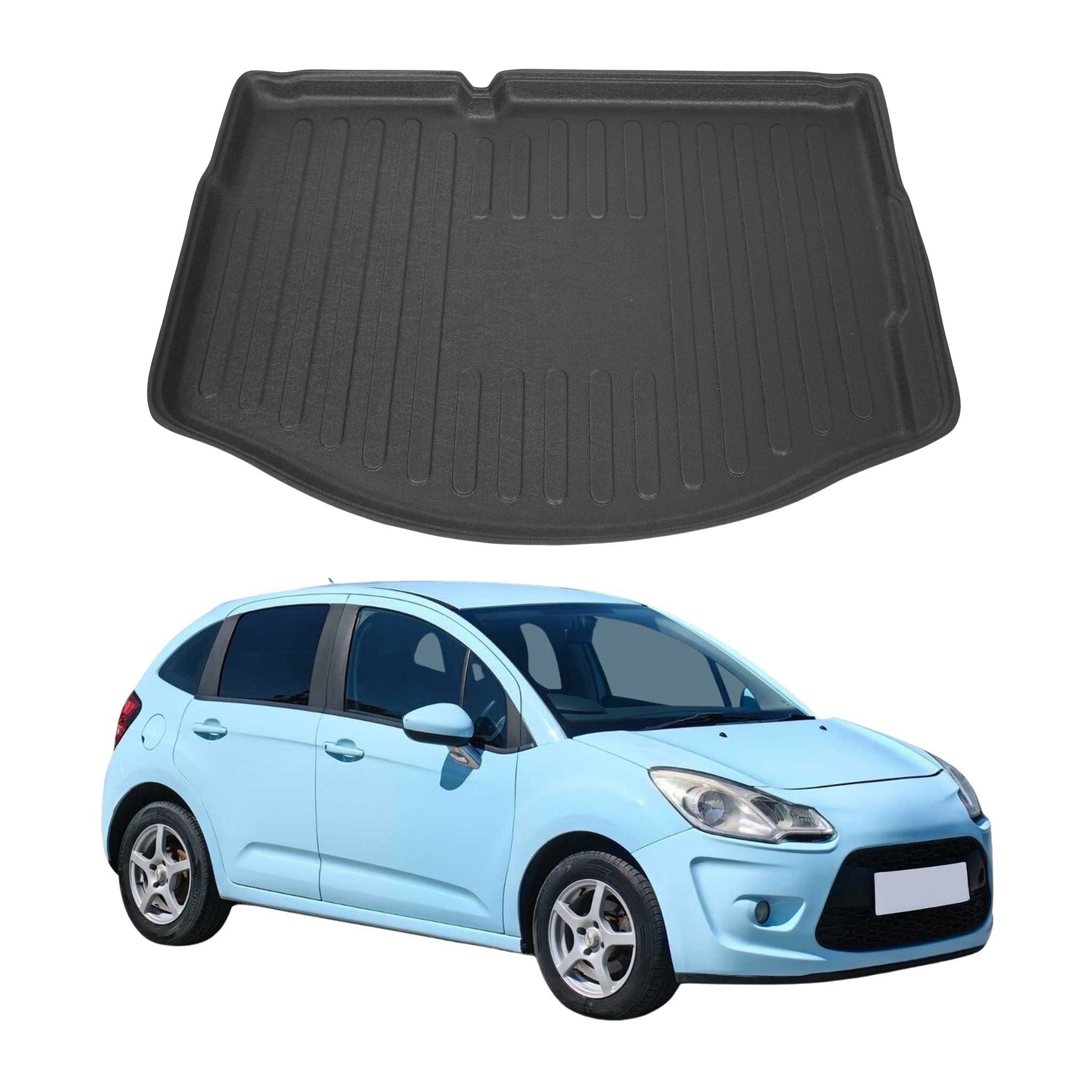 Kofferraummatte Kofferraumwanne für Citroen C3 2009-2024 Schrägheck Gummi TPE