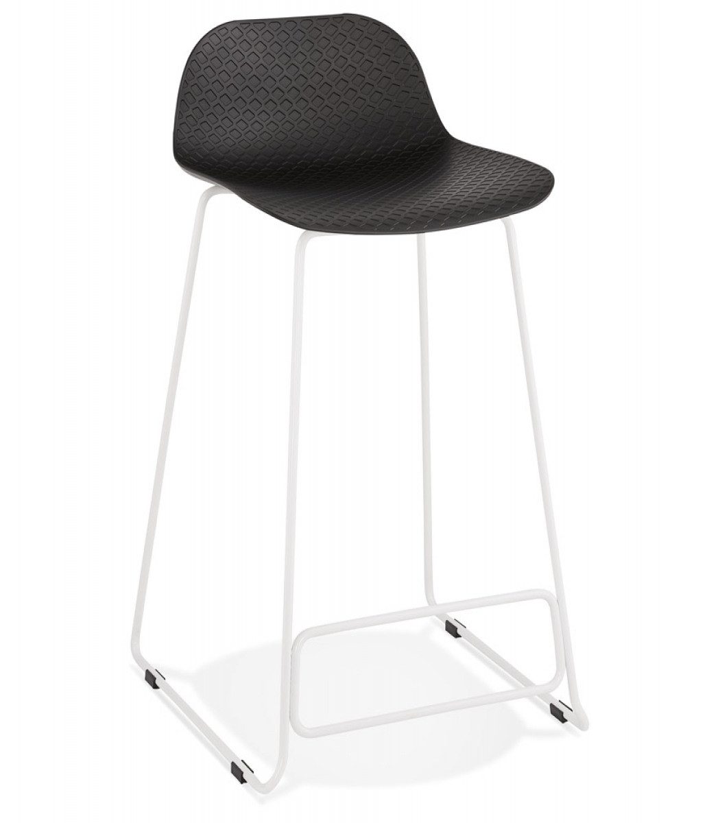 Barhocker Küchenhocker Metall Kunststoff Modern Schwarz Weiß
