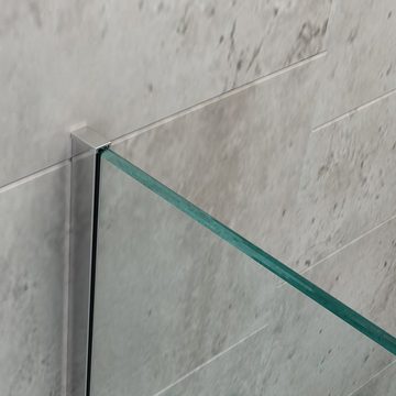 Bernstein Walk-in-Dusche EX101, 10mm ESG-Sicherheitsglas Nano-Beschichtung - Echtglas / Profilfarbe: Chrom, Klarglas / Breite wählbar / Duschabtrennung / Duschwand / 200cm Höhe