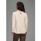 Laura Scott Strickpullover aus Feinstrick, hüftlange Schnittform mit Rollkragen und Kontraststreifen