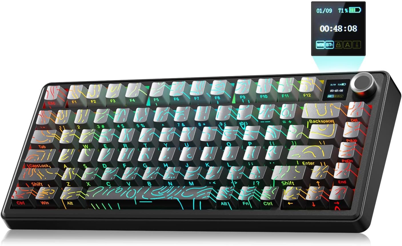 nsihing AULA F75 Max Mechanische Gaming Tastatur, RGB, Hot Swap, Kabellos Gaming-Tastatur