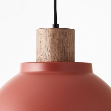 Lightbox Pendelleuchte, ohne Leuchtmittel, Hängelampe, Ø 38 cm, E27, max. 60 W, kürzbar, Metall/Holz, rot