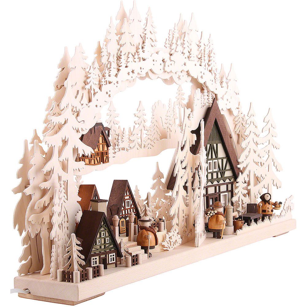 RATAGS Kunsthandwerk Schwibbogen Schwibbogen Dörflein (72x43cm) von RATAGS Holzdesign