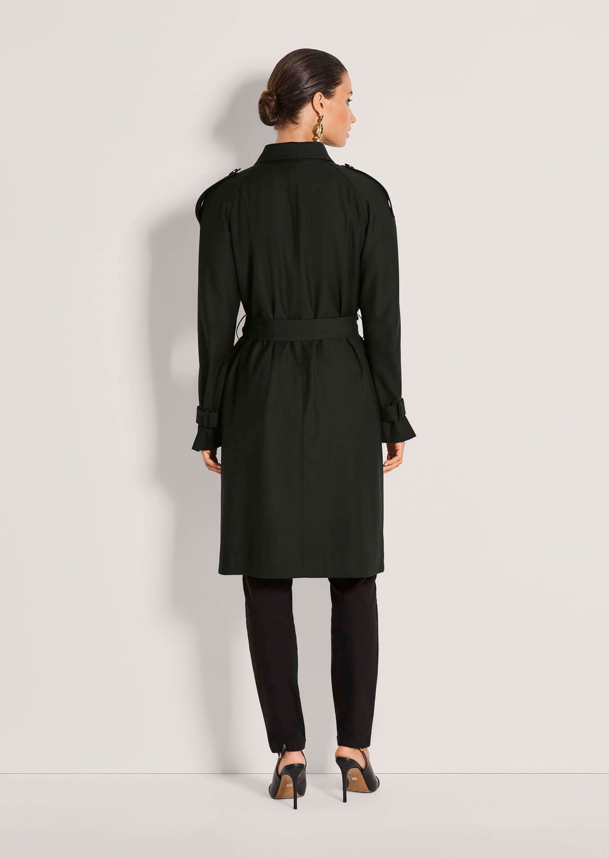 MADELEINE Trenchcoat Eleganter Doppelreiher mit Gürtel Klassischer Look mit Reverskragen und Schulterriegeln