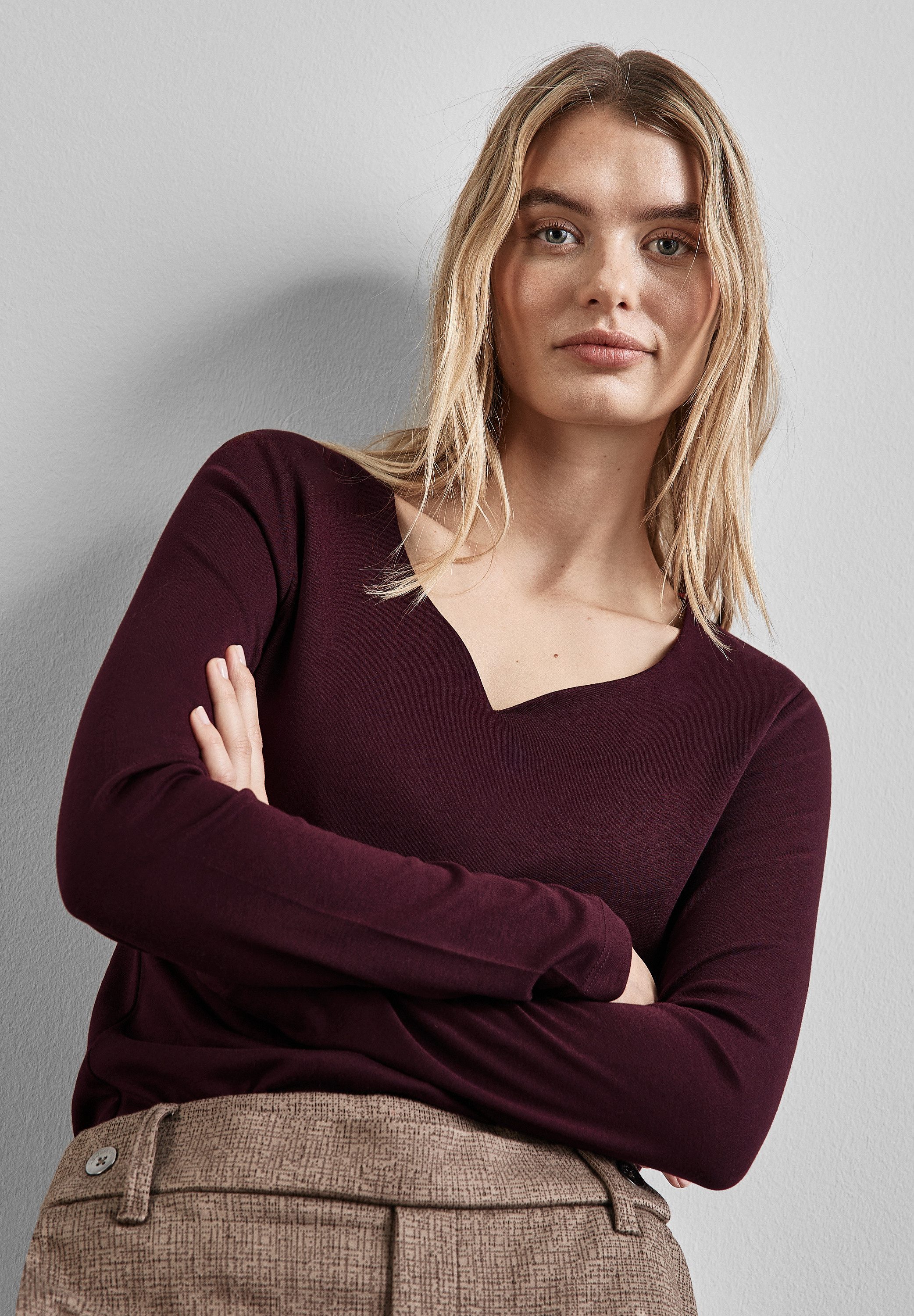 STREET ONE Langarmshirt im soften Baumwoll-Mix