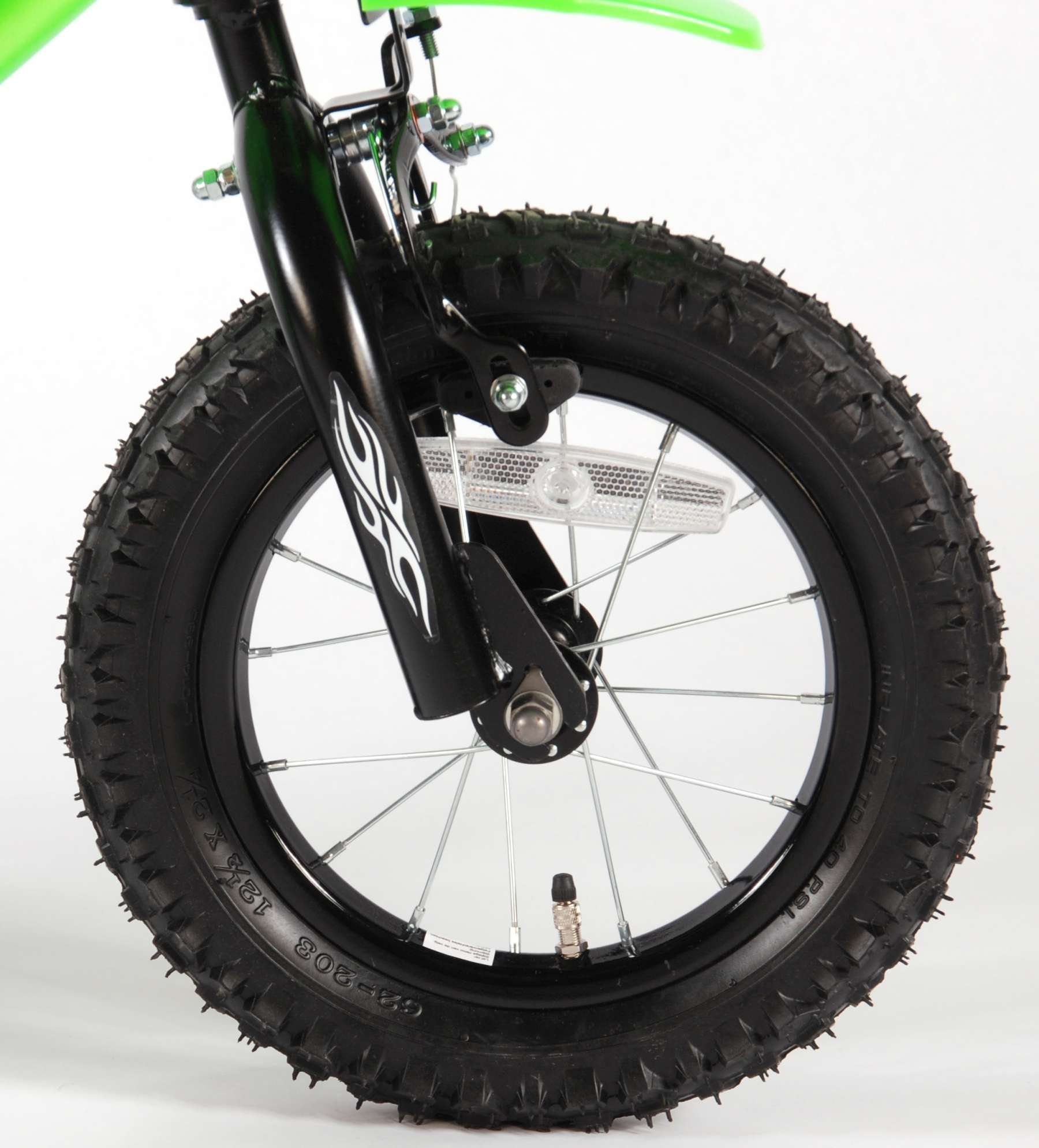 Motobikeoptik einstellbar, Luftbereifung, - - Volare 1 Stahlfelgen Gang, Lenkerhöhe kg, 12 verschiedenen 95% Farben, grün - Kinderfahrrad bis zusammengebaut 60 Zoll