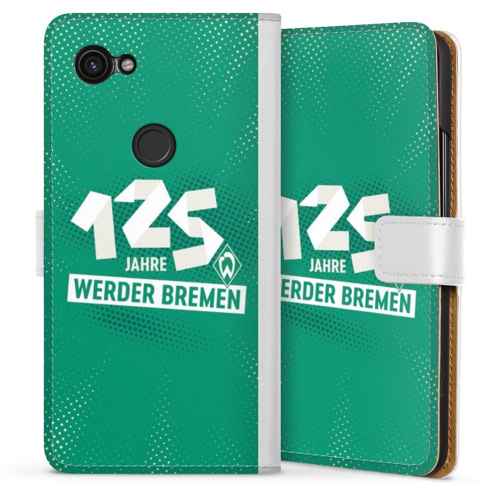 DeinDesign Handyhülle 125 Jahre Werder Bremen Offizielles Lizenzprodukt, Google Pixel 3a Hülle Handy Flip Case Wallet Cover Handytasche Leder