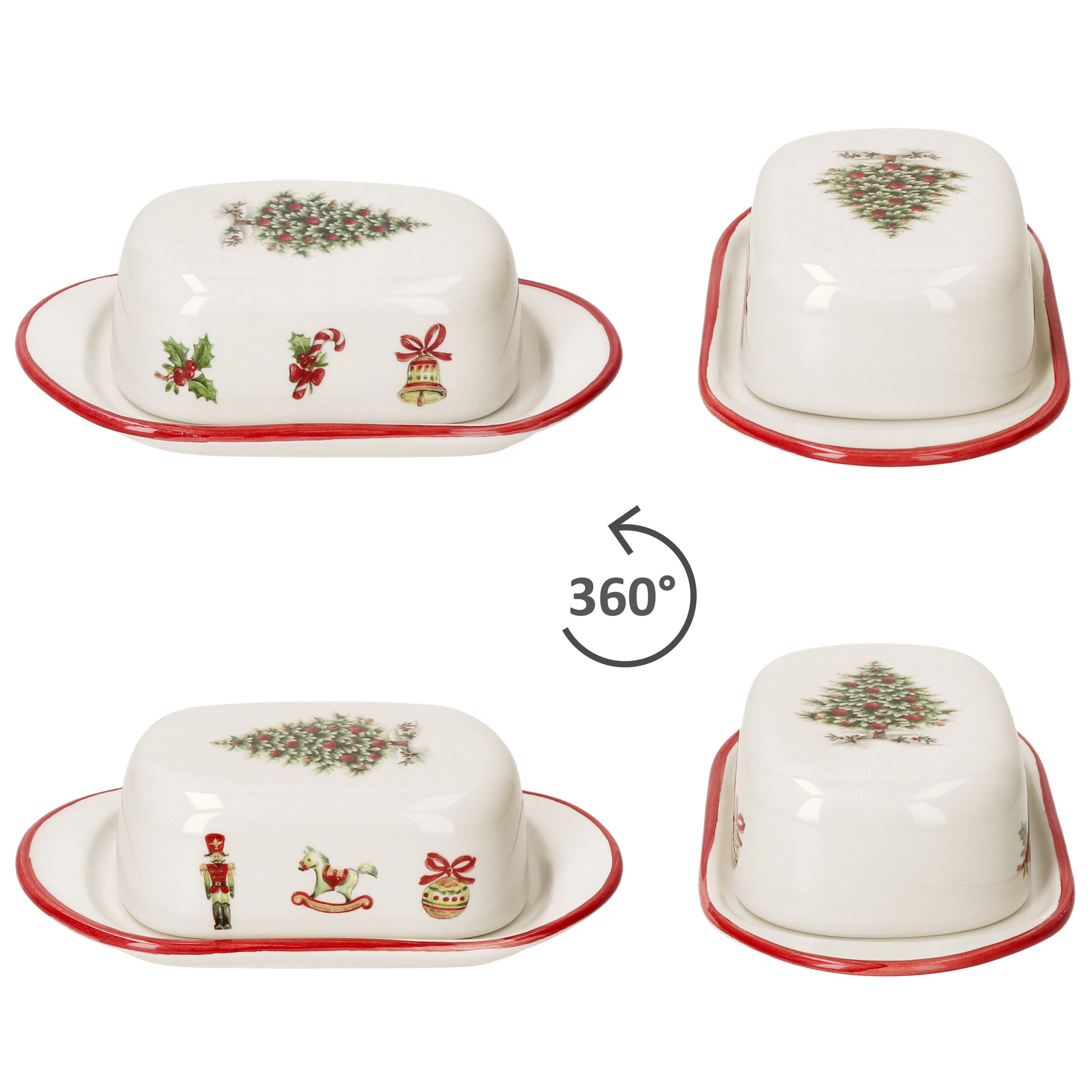 MamboCat Butterdose Maestro Natale Butterdose mit Deckel für 250g Butter-Teller Keramik, Keramik – Bild 4 von 5