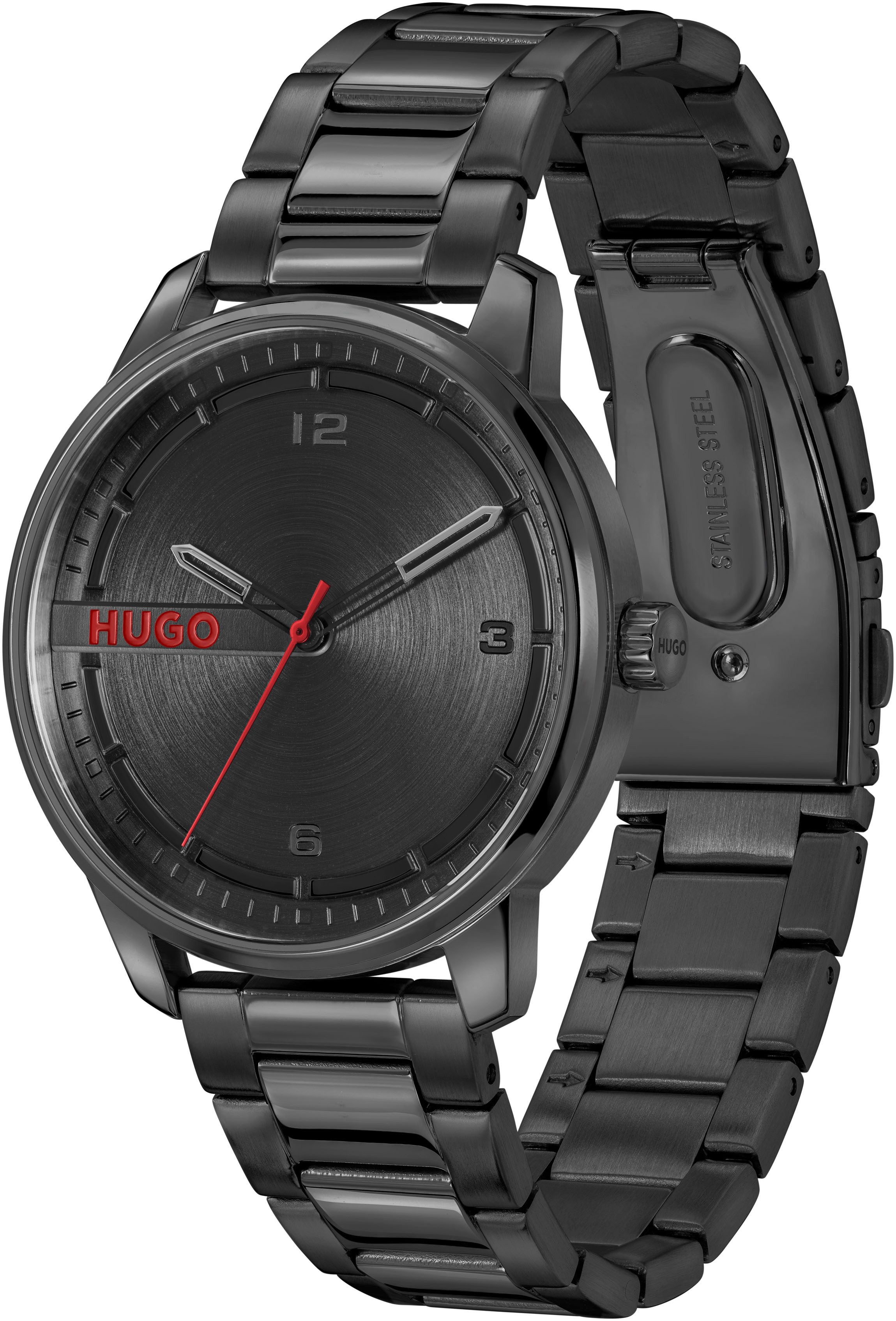 HUGO Quarzuhr #STAMP 1530365, Armbanduhr, Herrenuhr, analog, Edelstahlarmba günstig online kaufen