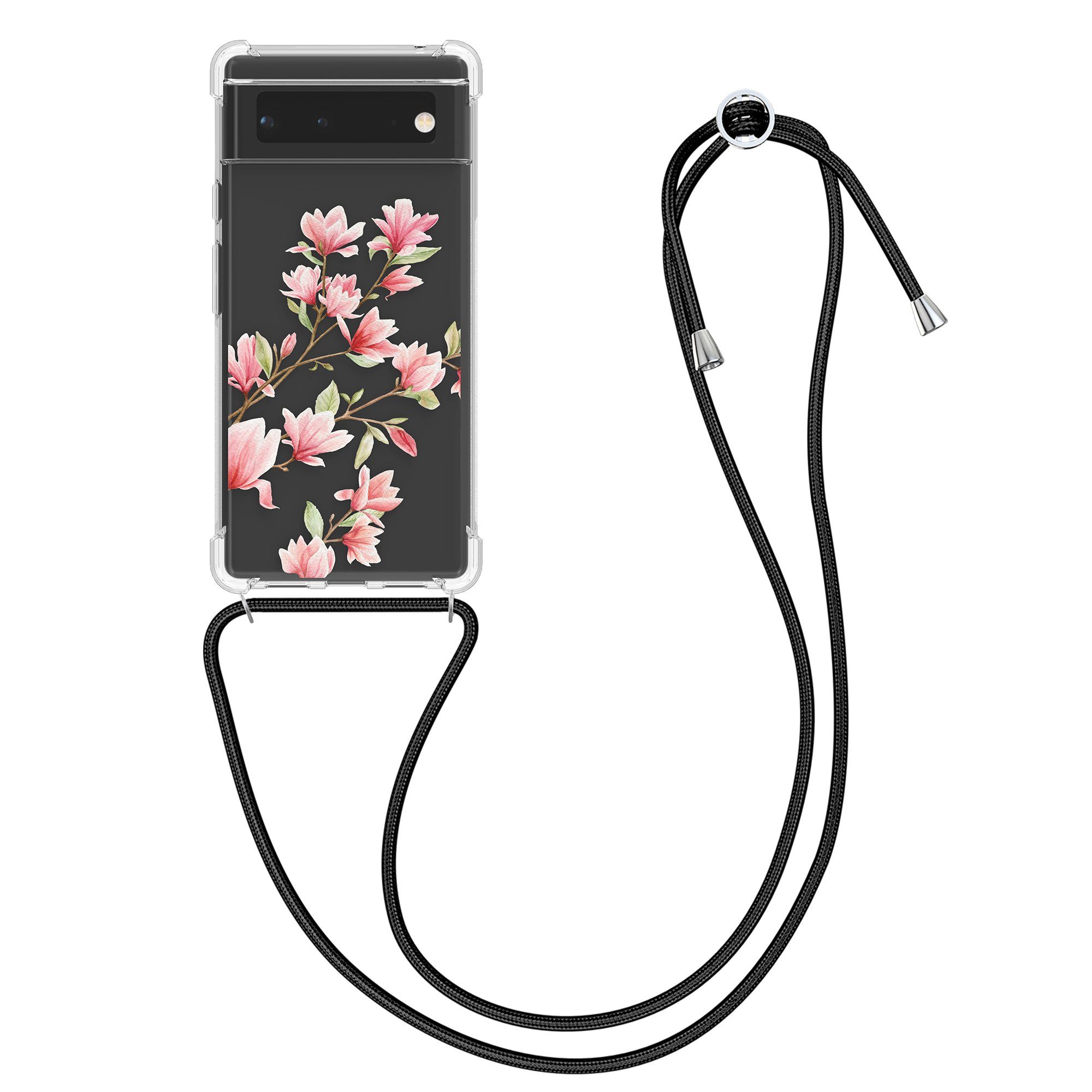 kwmobile Handyhülle Hülle für Google Pixel 6, Silikon Handyhülle mit Kette - Handykette Handyband