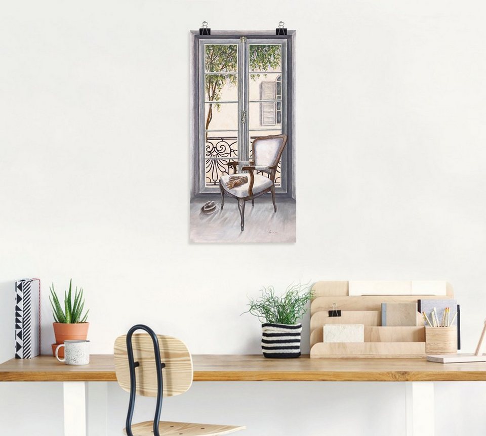 Artland Wandbild Sessel vor einem Fenster, Innenarchitektur (1 St), als  Alubild, Leinwandbild, Wandaufkleber oder Poster in versch. Größen