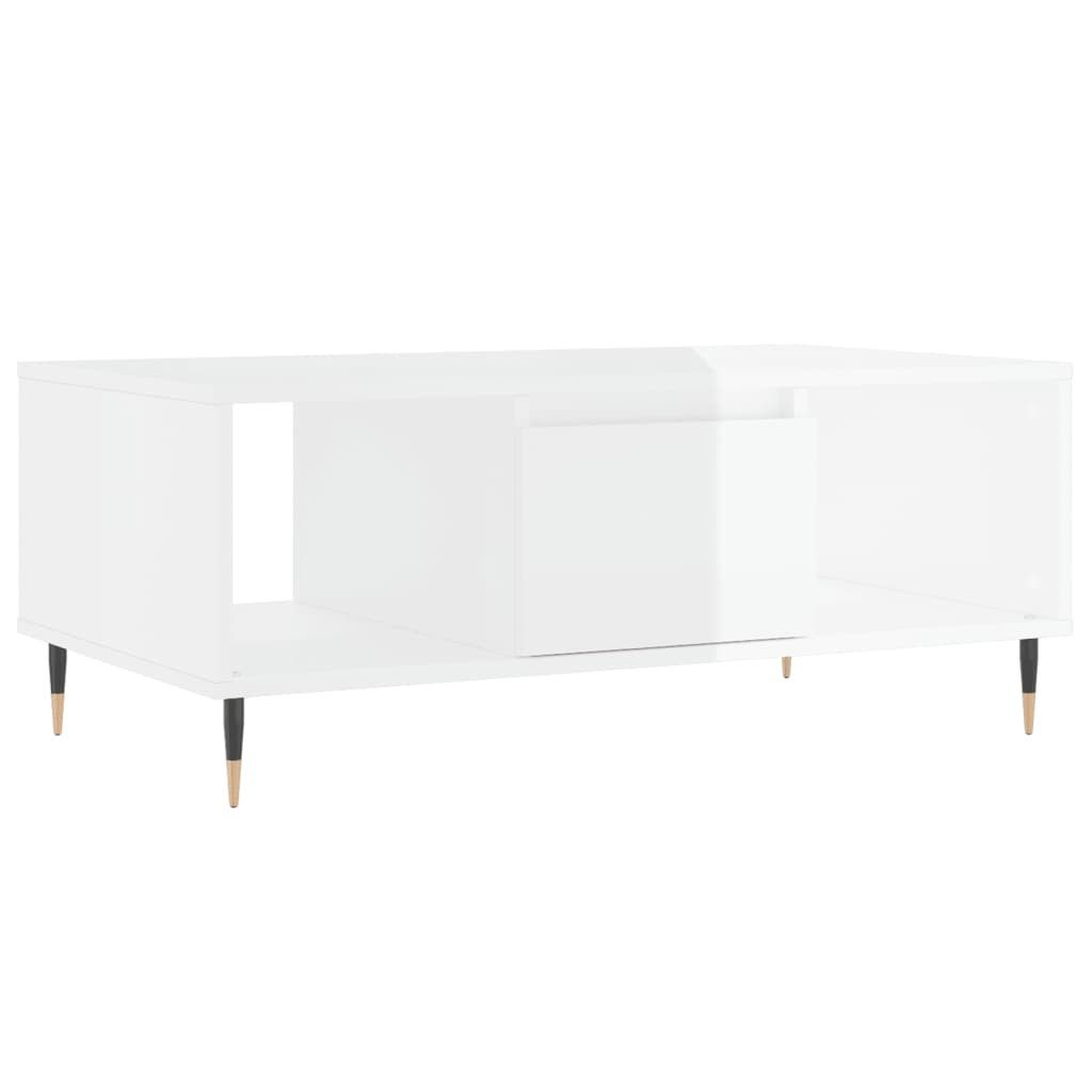 vidaXL Couchtisch Couchtisch Hochglanz-Weiß 90x50x36,5 cm günstig online kaufen