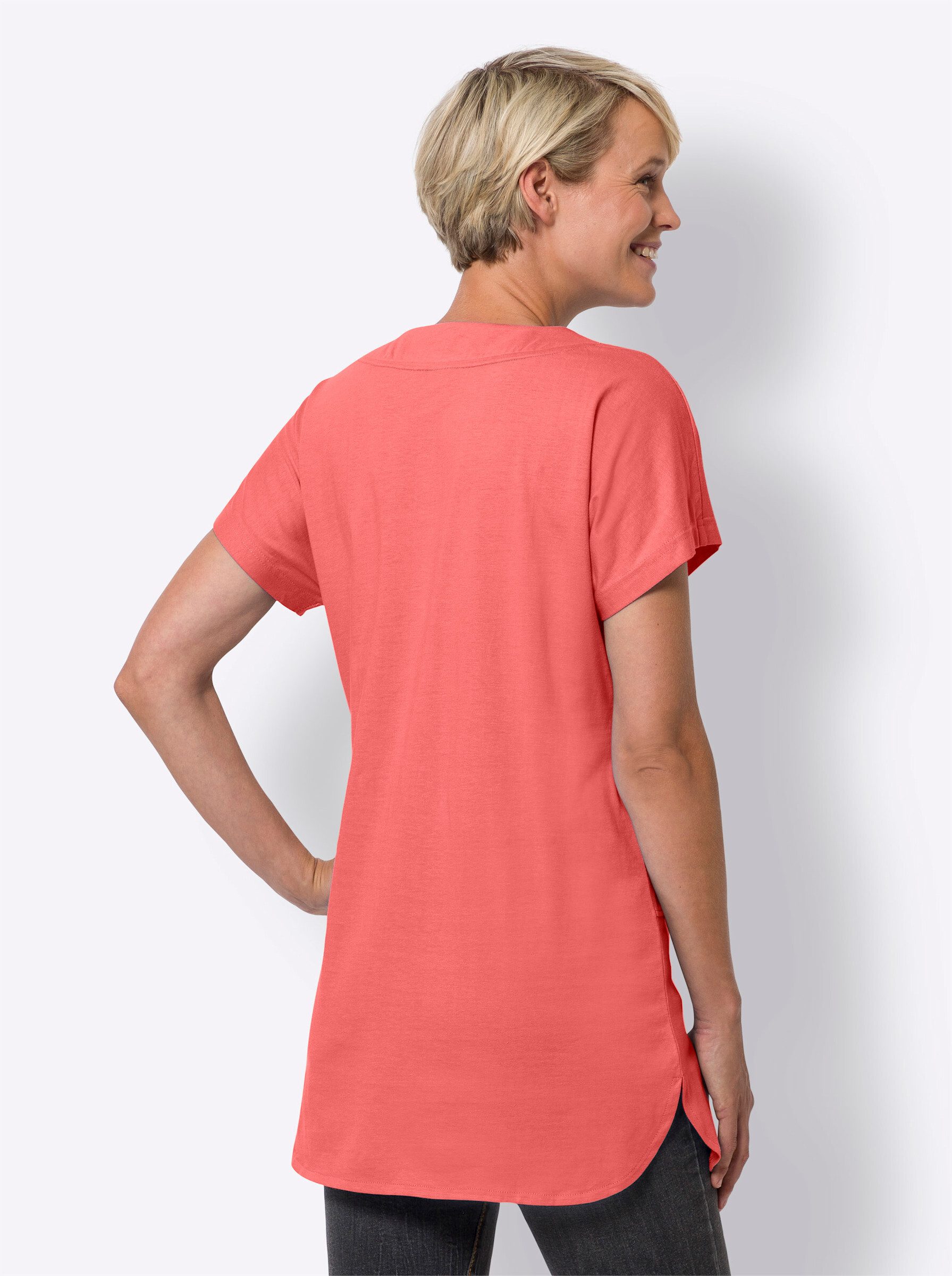 Sieh an! T-Shirt Longshirt Kurzarm günstig online kaufen