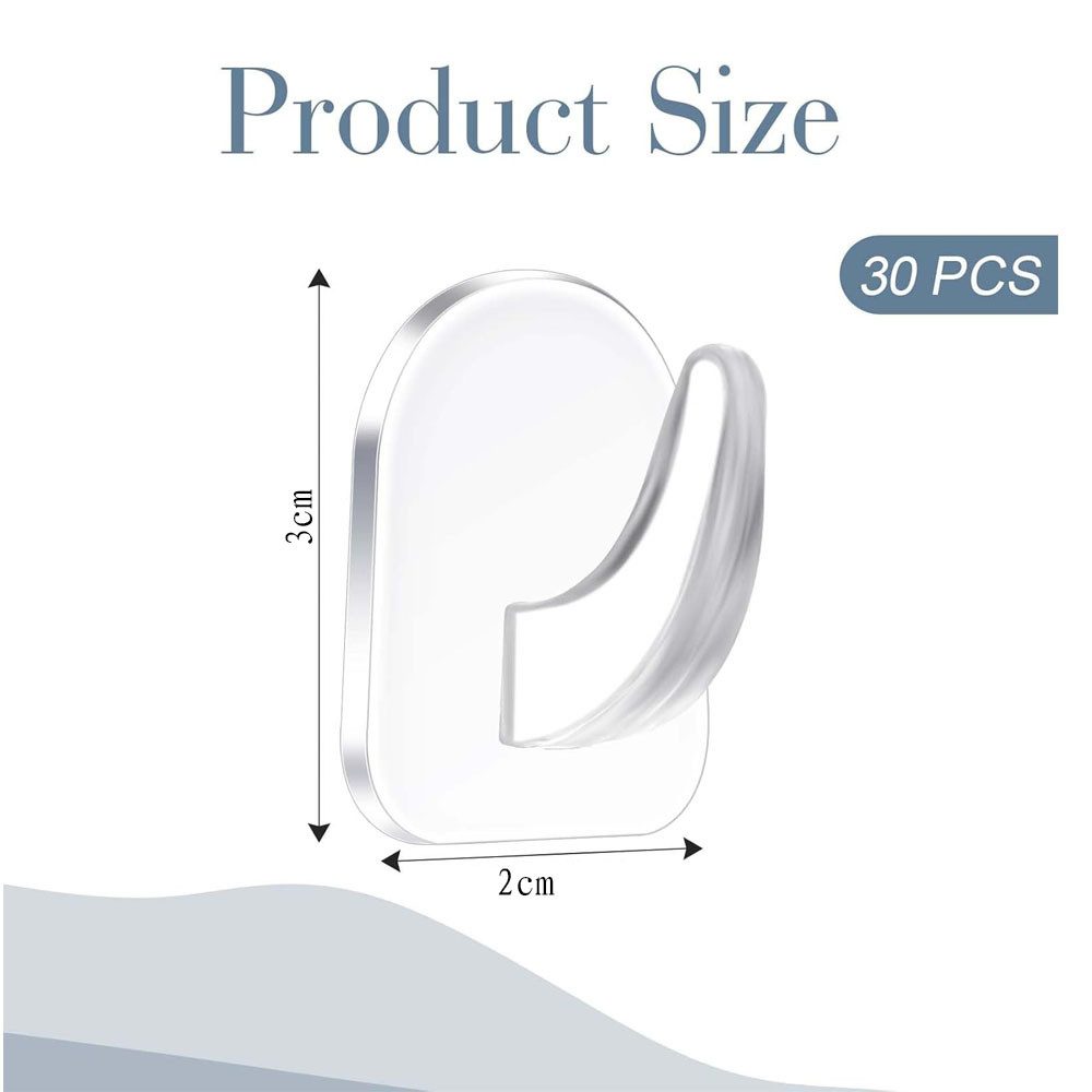 FELIXLEO Gardinenhaken 30 Stück Transparente Selbstklebende Wandhaken, Magi günstig online kaufen