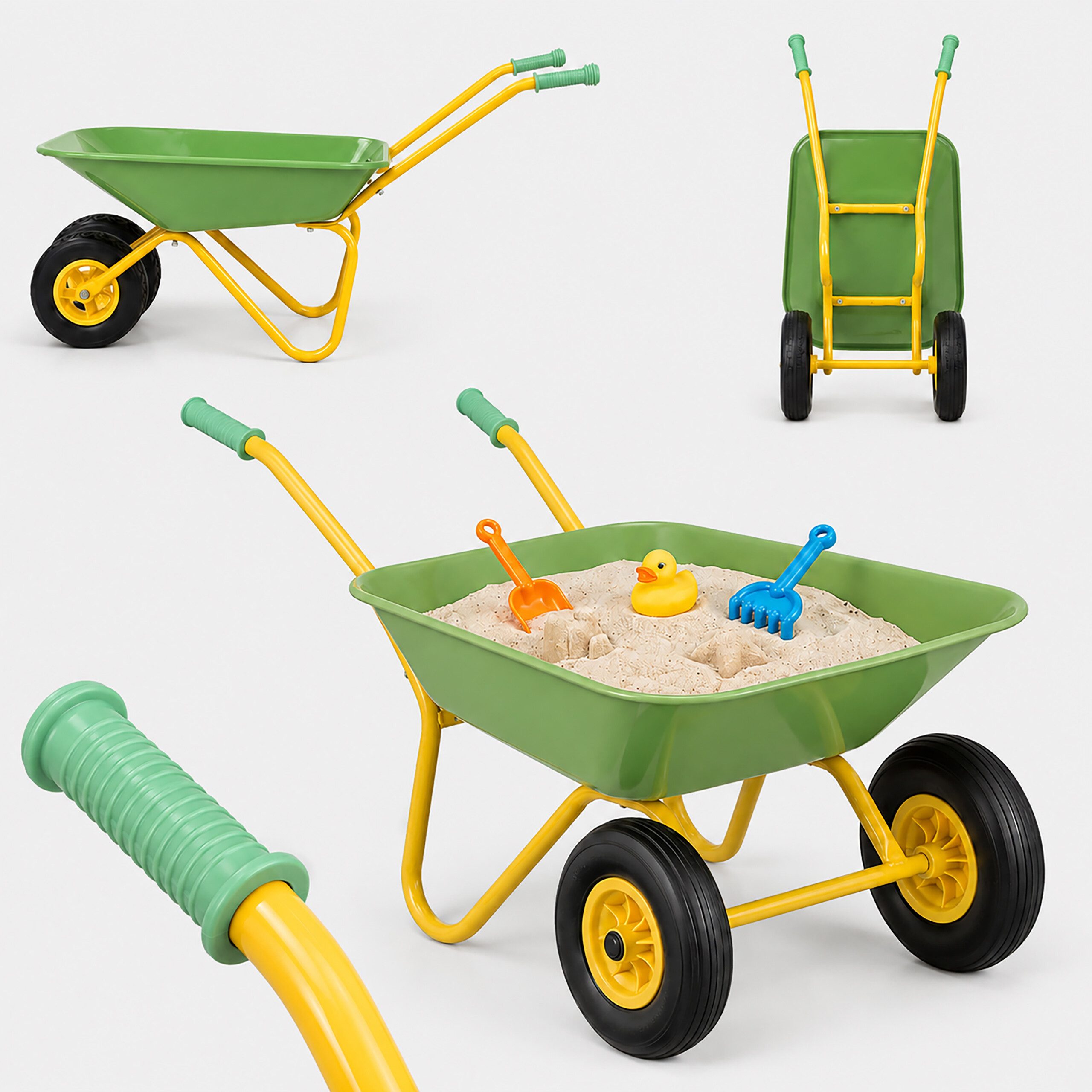 relaxdays Schubkarre für Kinder 2 Räder, (1-tlg), Hellgrün