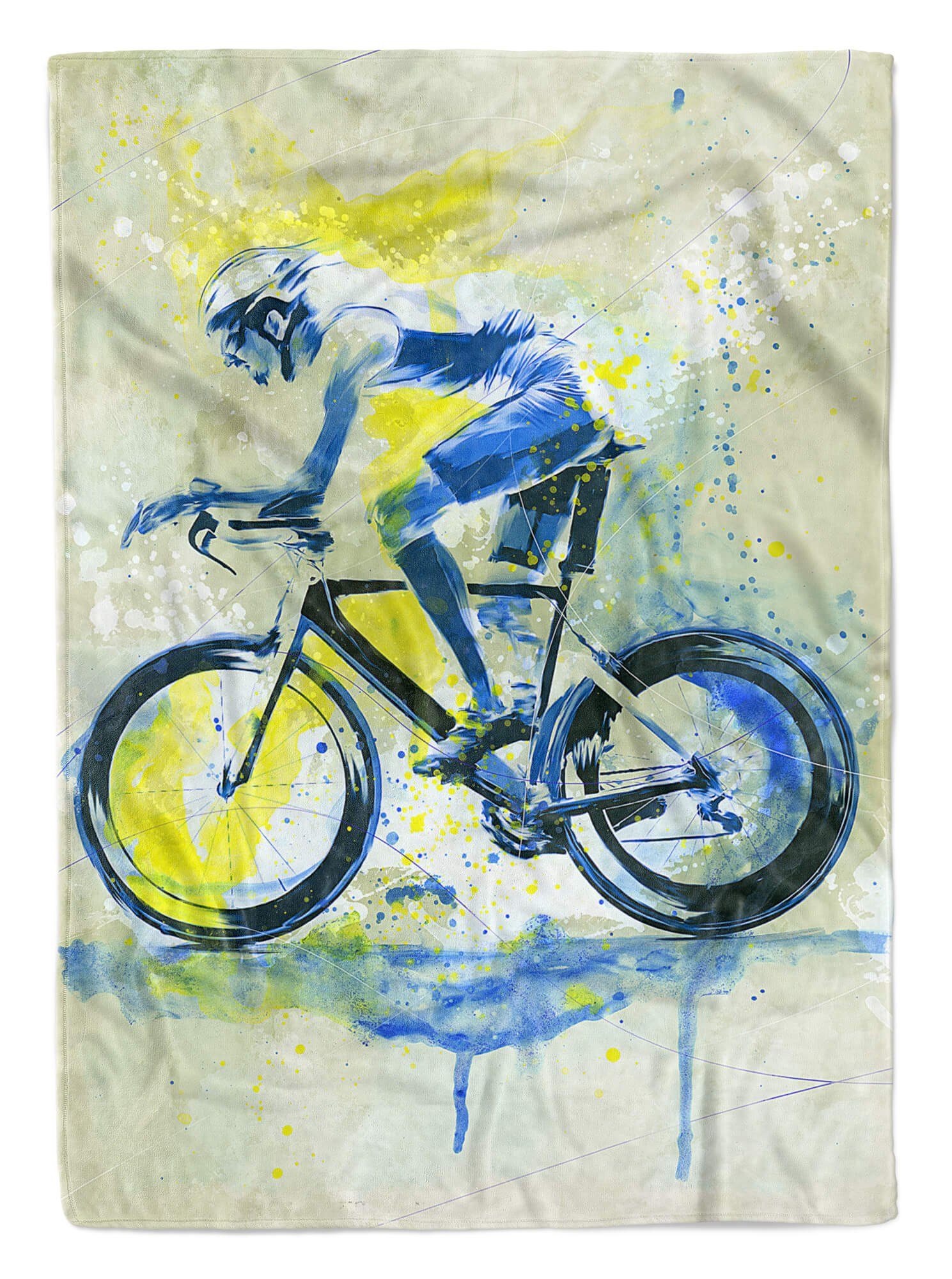 Handtücher SplashArt Sport Handtuch Strandhandtuch Saunatuch Kuscheldecke Kunstvoll Radsport Sportha, Baumwolle-Polyester-Mix (1-St), Handtuch