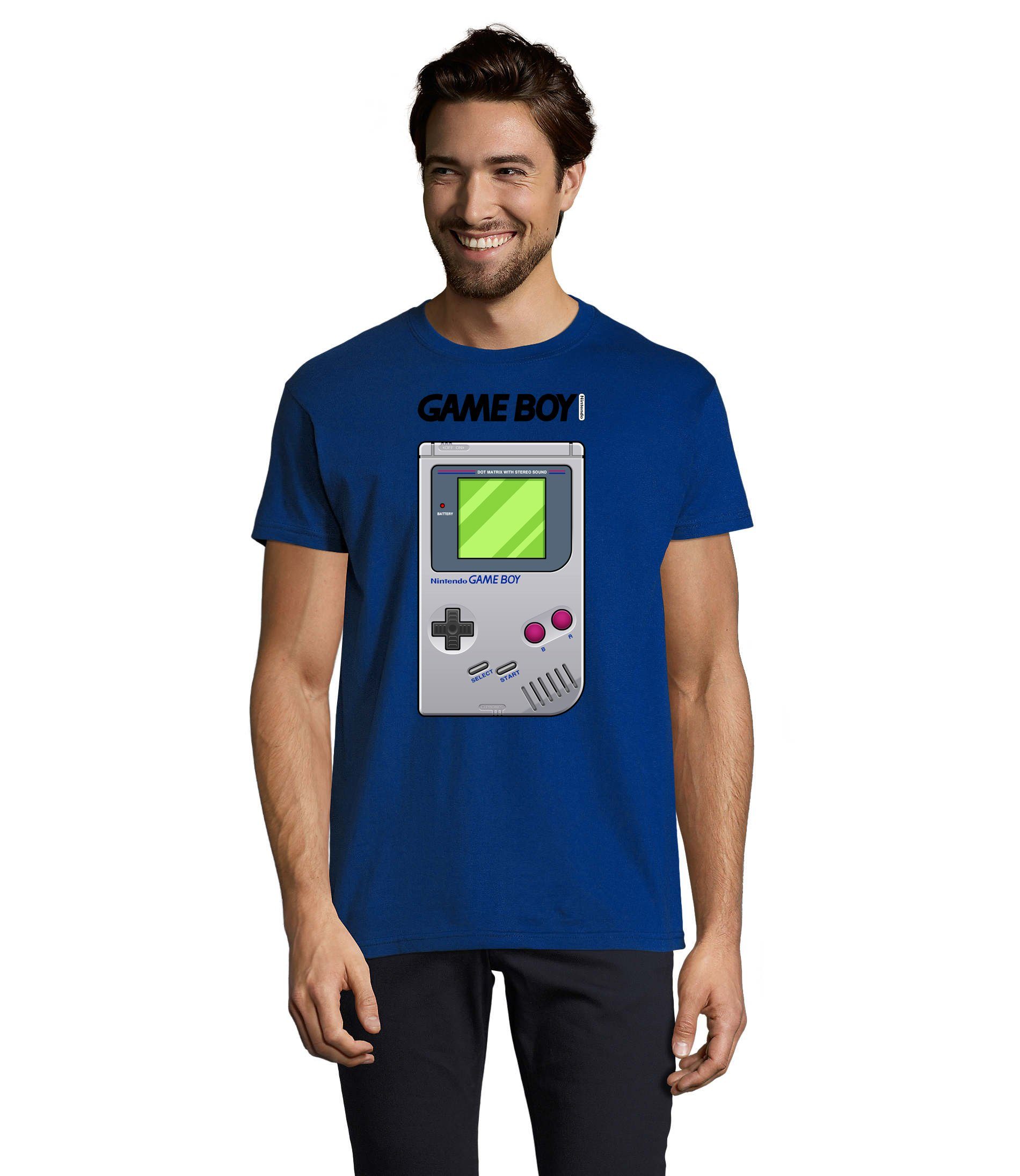 & Boy Brownie Game Retro Herren Gaming Nintendo Konsole T-Shirt Blondie Blau Gamer