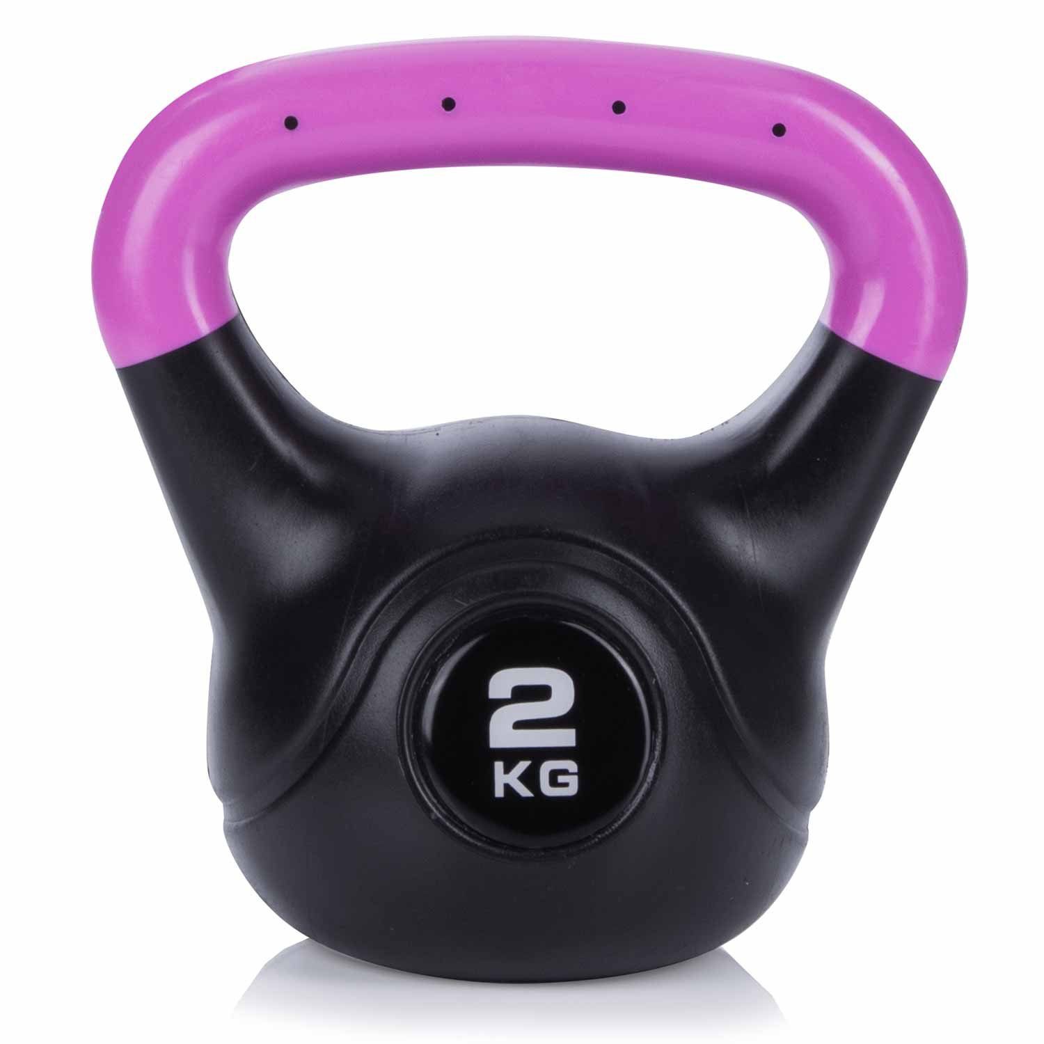 Body & Mind Kettlebell Body & Mind Kettlebell 2–20 kg – Profi Kettlebell mit Kunststoffmantel, (Profi Schwunghantel), Kraftraining Workout Gewicht (2 kg)