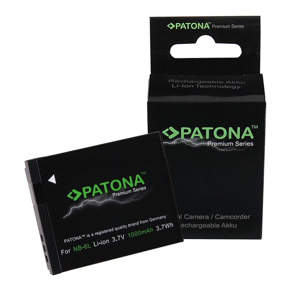 Patona 2x Premium Akku für Canon NB-6L Kamera-Akku Ersatzakku Kameraakku 1000 mAh (3,7 V, 2 St), NB6L Ixus 85 IXY DIGITAL 25 PowerShot SD770 IS