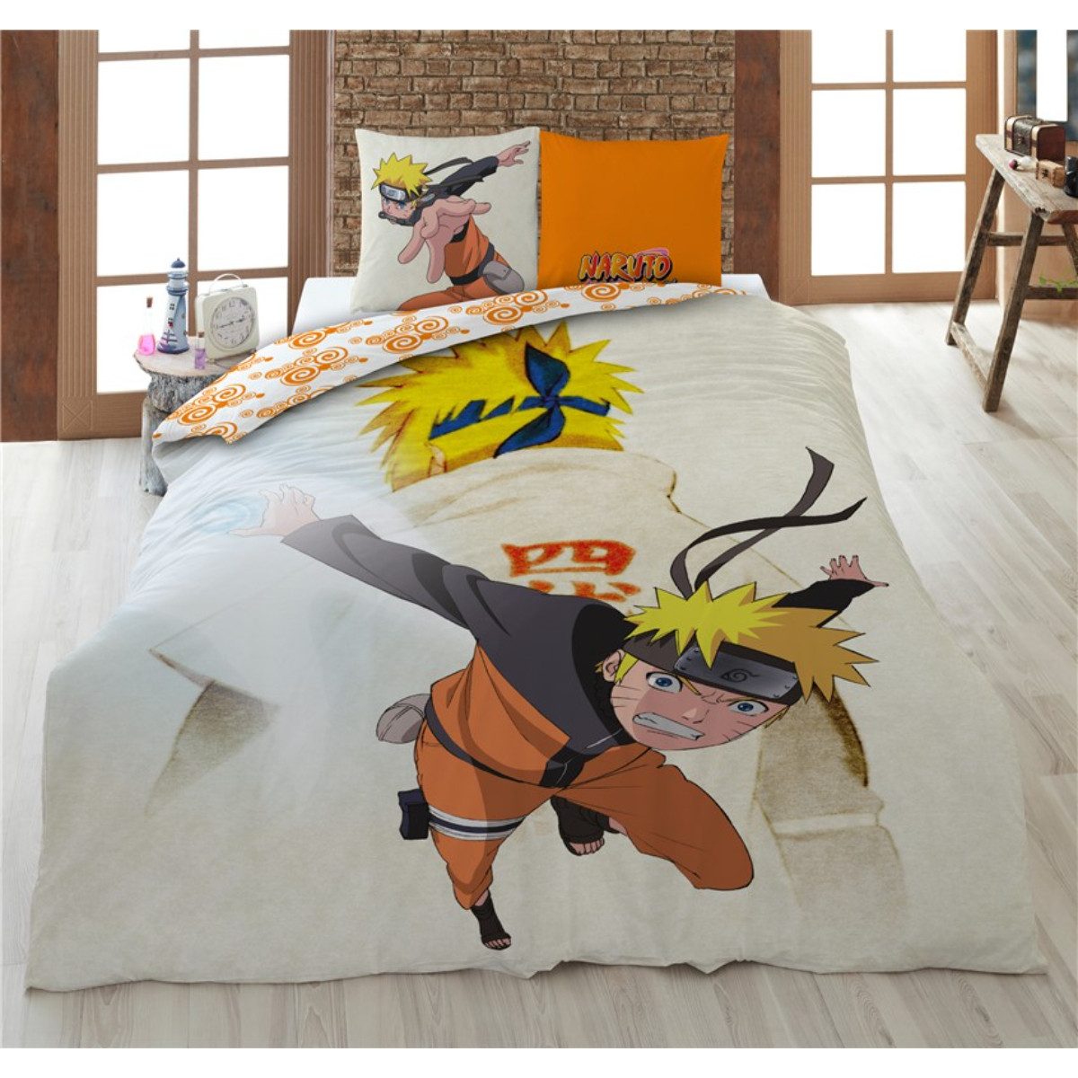 Aymax sprl Bettwäsche Naruto 135x200 cm + Kissenbezug 80x80 cm Baumwolle, B günstig online kaufen