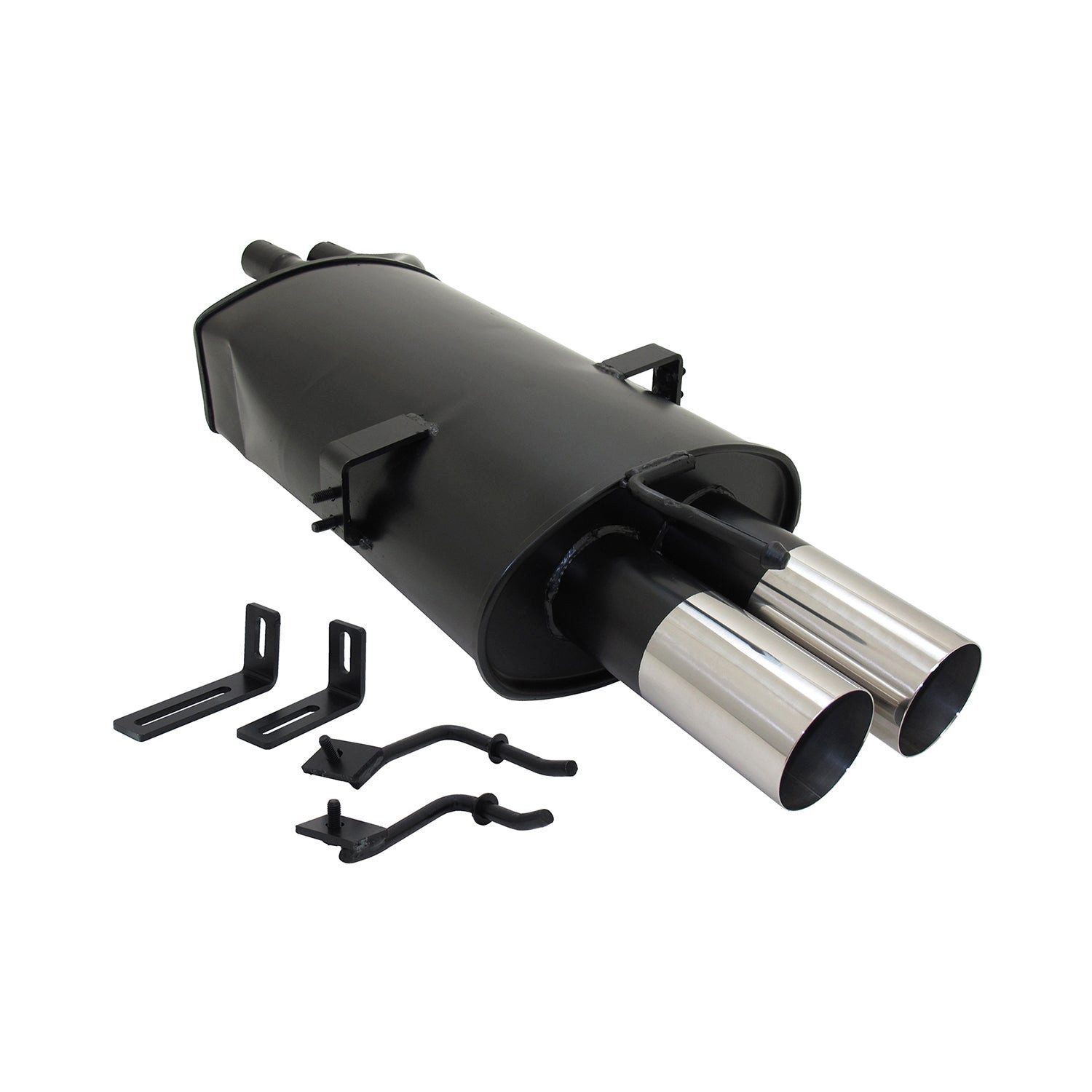 OMAC Auspuff-Flexrohr Novus Sportauspuff für BMW E46 320 / 325 / 330 2x76mm mit ABE, (1-tlg), Leicht austauschbar - Doppelter Ausgang