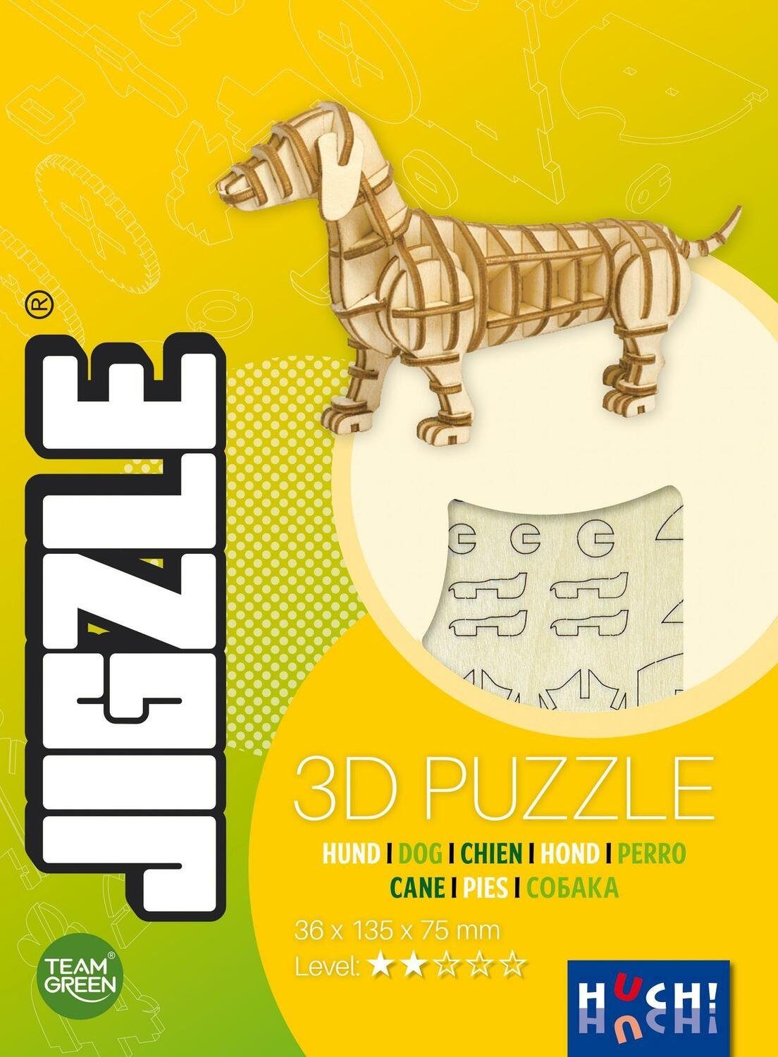 Huch! Hutter Puzzle JIGZLE - Hund (Puzzle), Puzzleteile